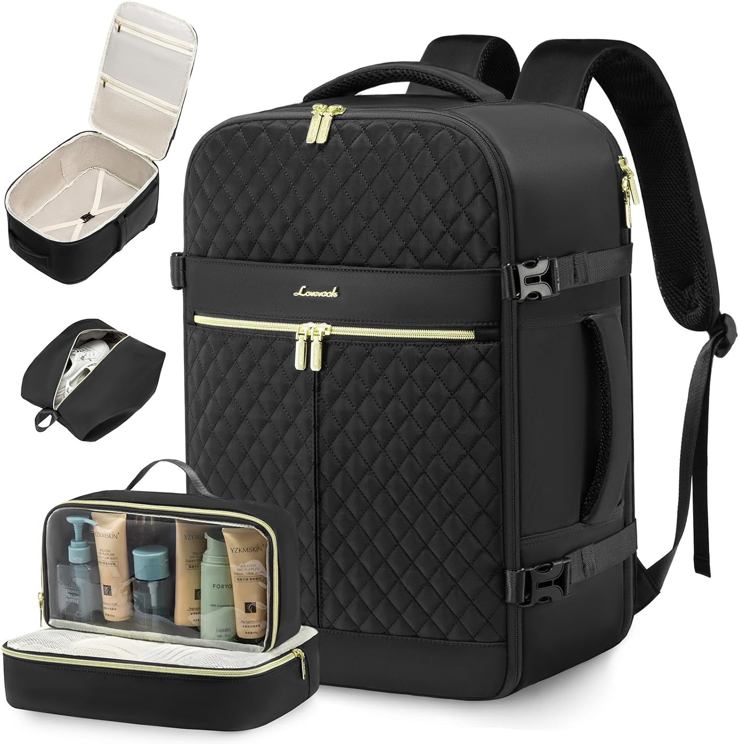 LOVEVOOK Carry On Travel Backpack for Women, 40L Personal Item Travel Bag Flight...