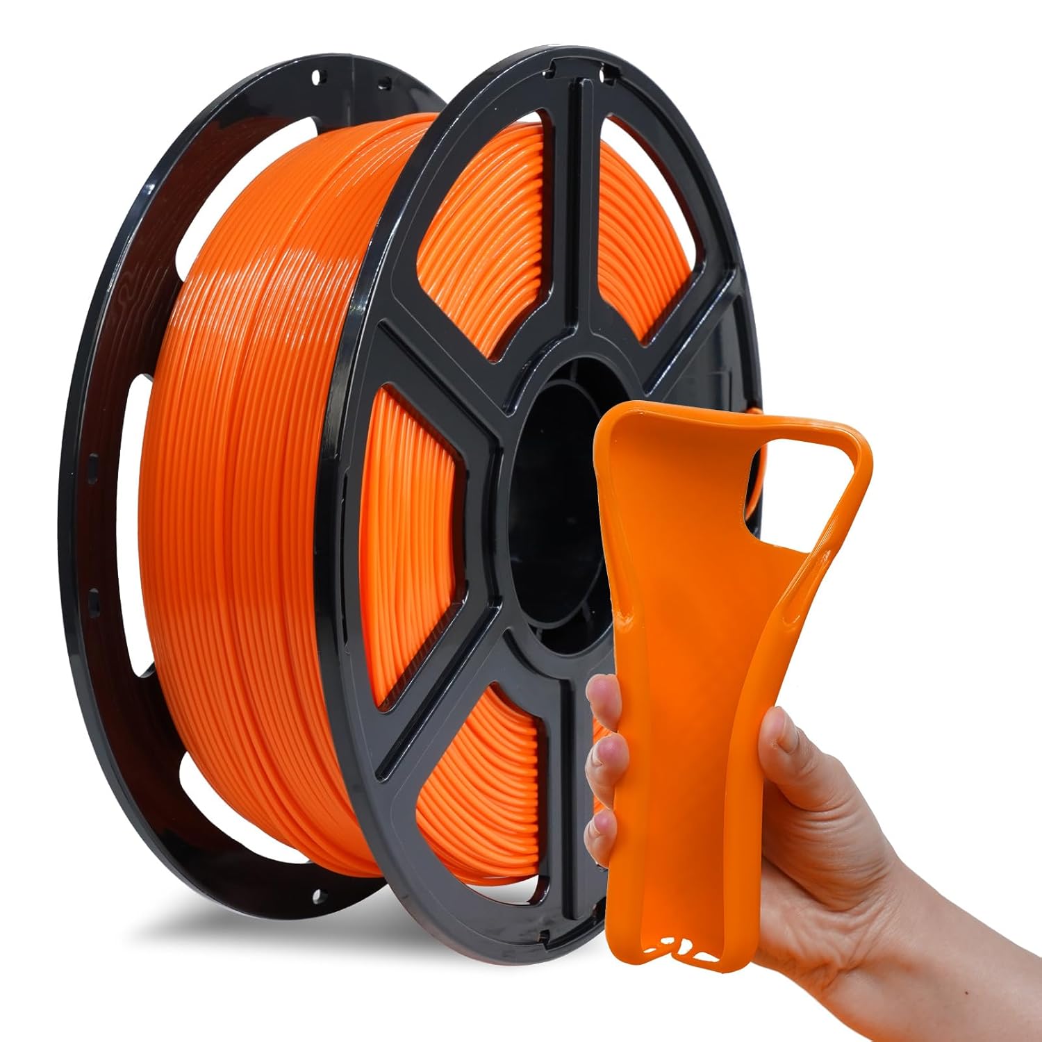 FLASHFORGE Flexible PLA Filament 1.75 mm Orange 3D Printer Filament 4X Longer St...