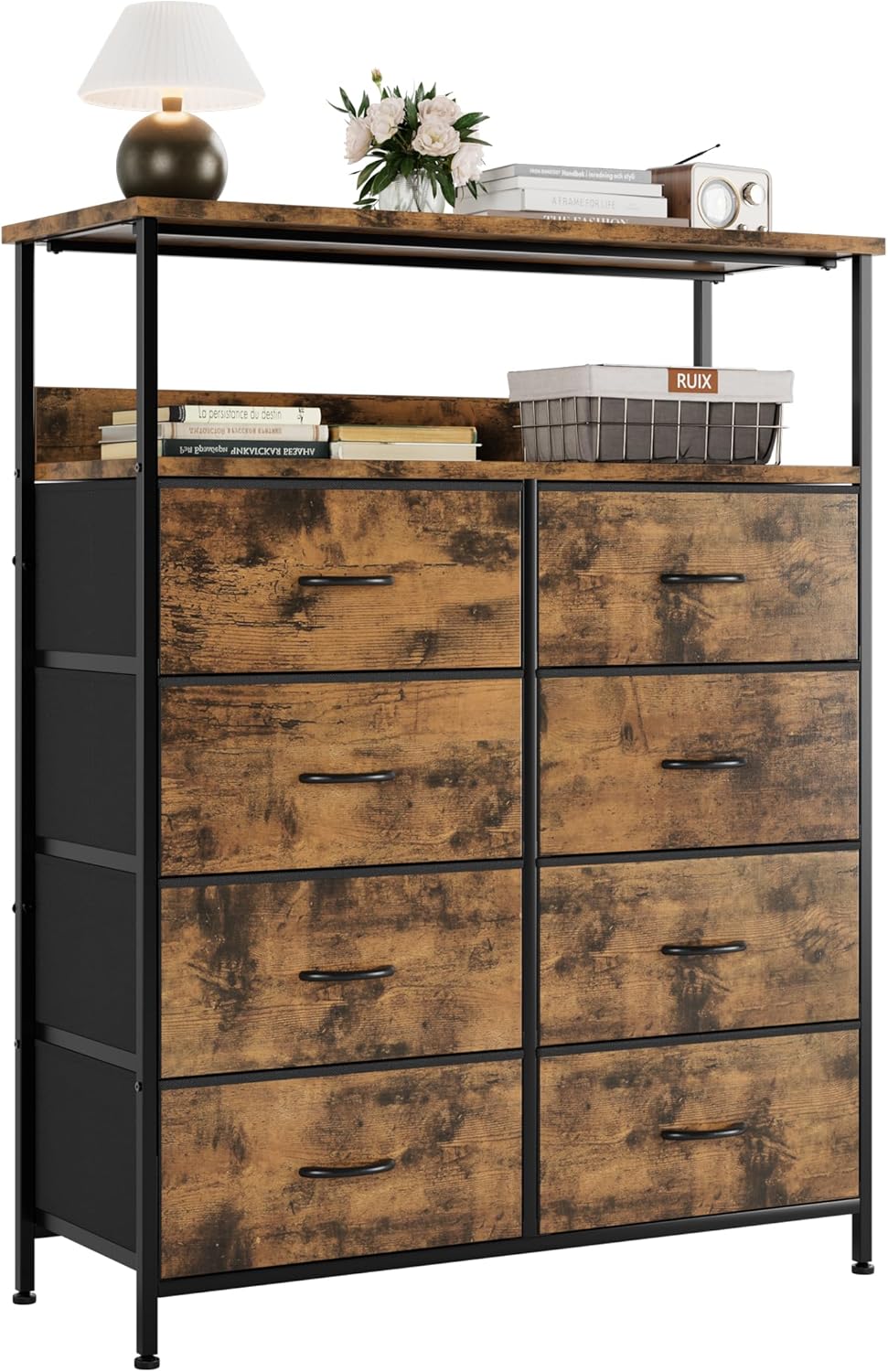 Nicehill Chest of Drawers, Dresser for Bedroom with 8 Drawers, Tall Storage Orga...