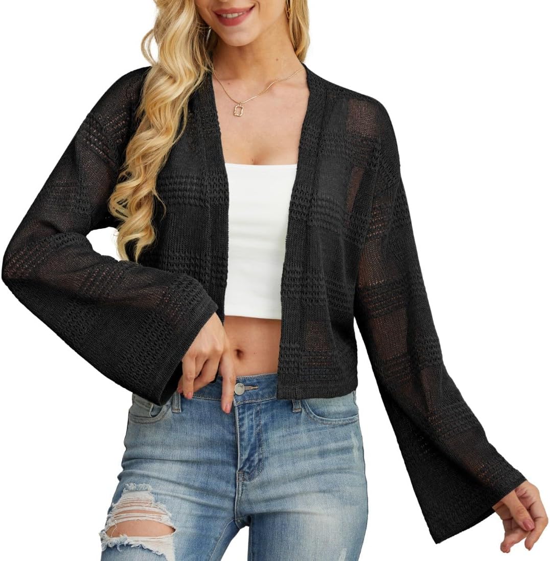 PrinStory Cardigans for Women Lightweight Summer Kimono Long Sleeve Ladies Cardi...
