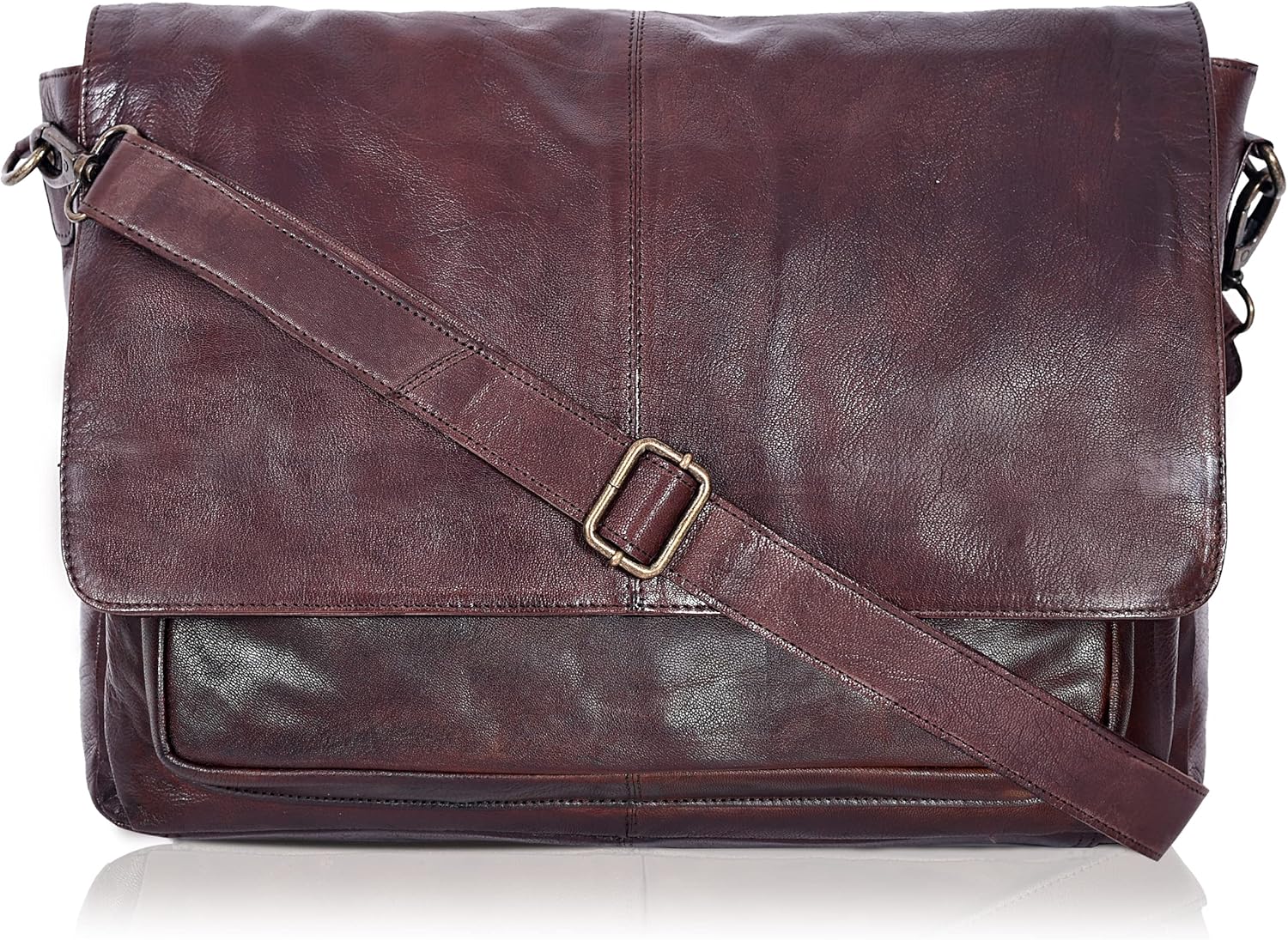 Oak Leathers Leather Messenger Bag for Men and Women - Laptop Briefcase Bag For...