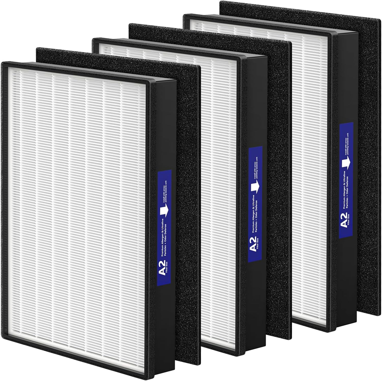 3 Pack A2 H13 HEPA Replacement Filter Compatible with 3M Filtrete Room Air Purif...