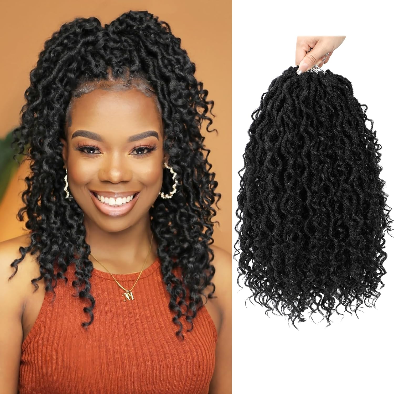 Goddess Locs Crochet Hair 14 Inch Faux Locs Crochet Hair 6 Packs PreLooped Croch...