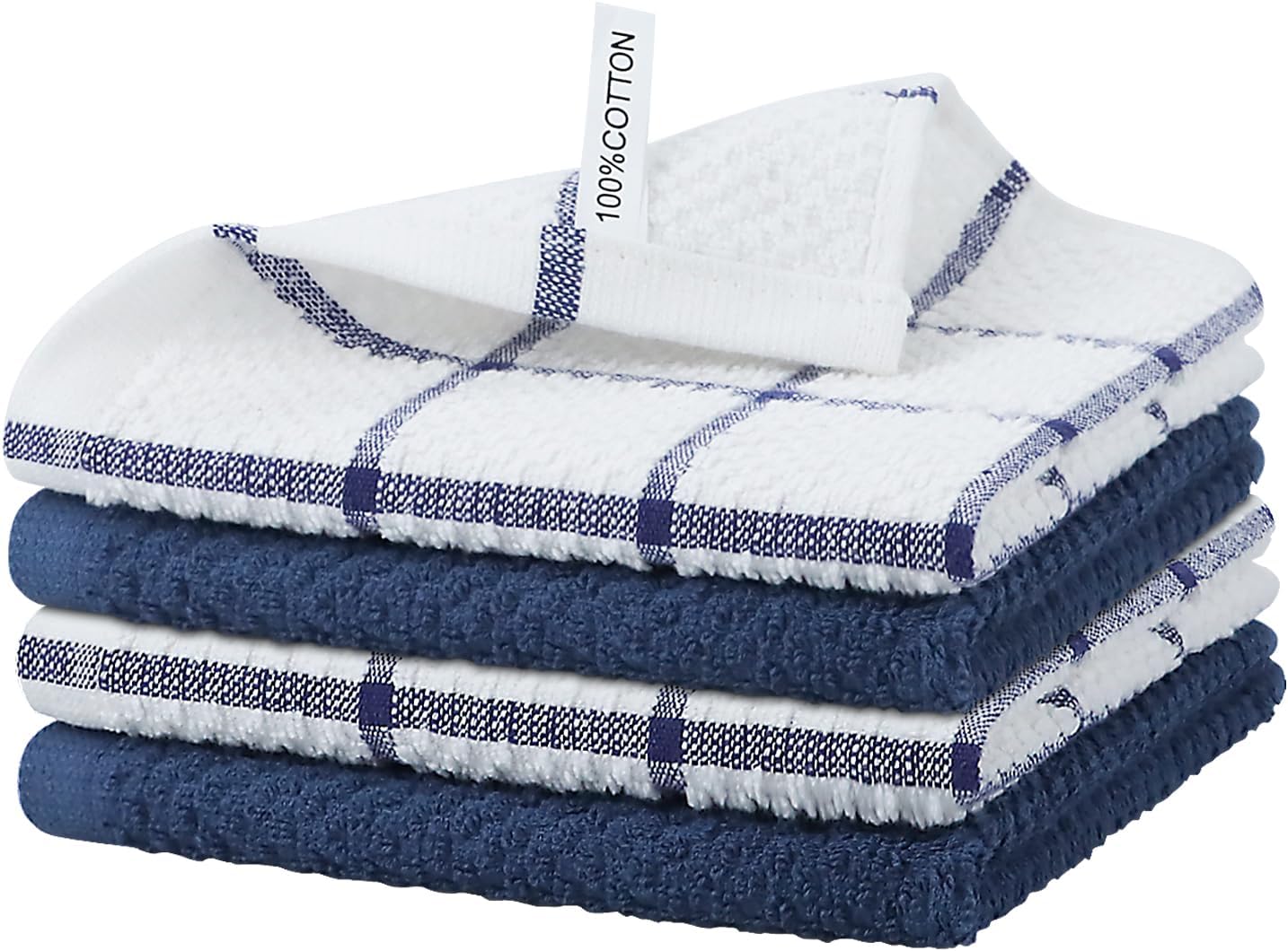Nialnant 4PCS Cleaning Rags,100% Cotton Terry Dish Rags for Washing Dishes,Quick...
