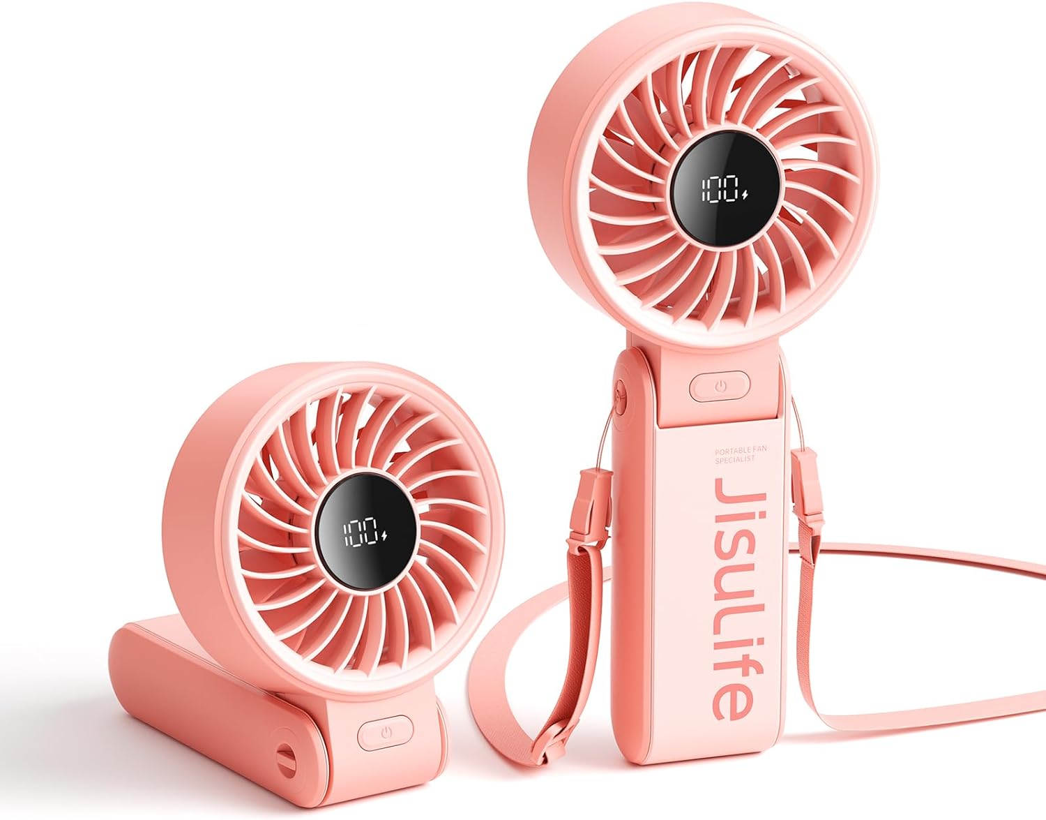 JISULIFE Handheld Fan Life7,2024 Powerful Portable Fan with LED Display,19.5Hrs...