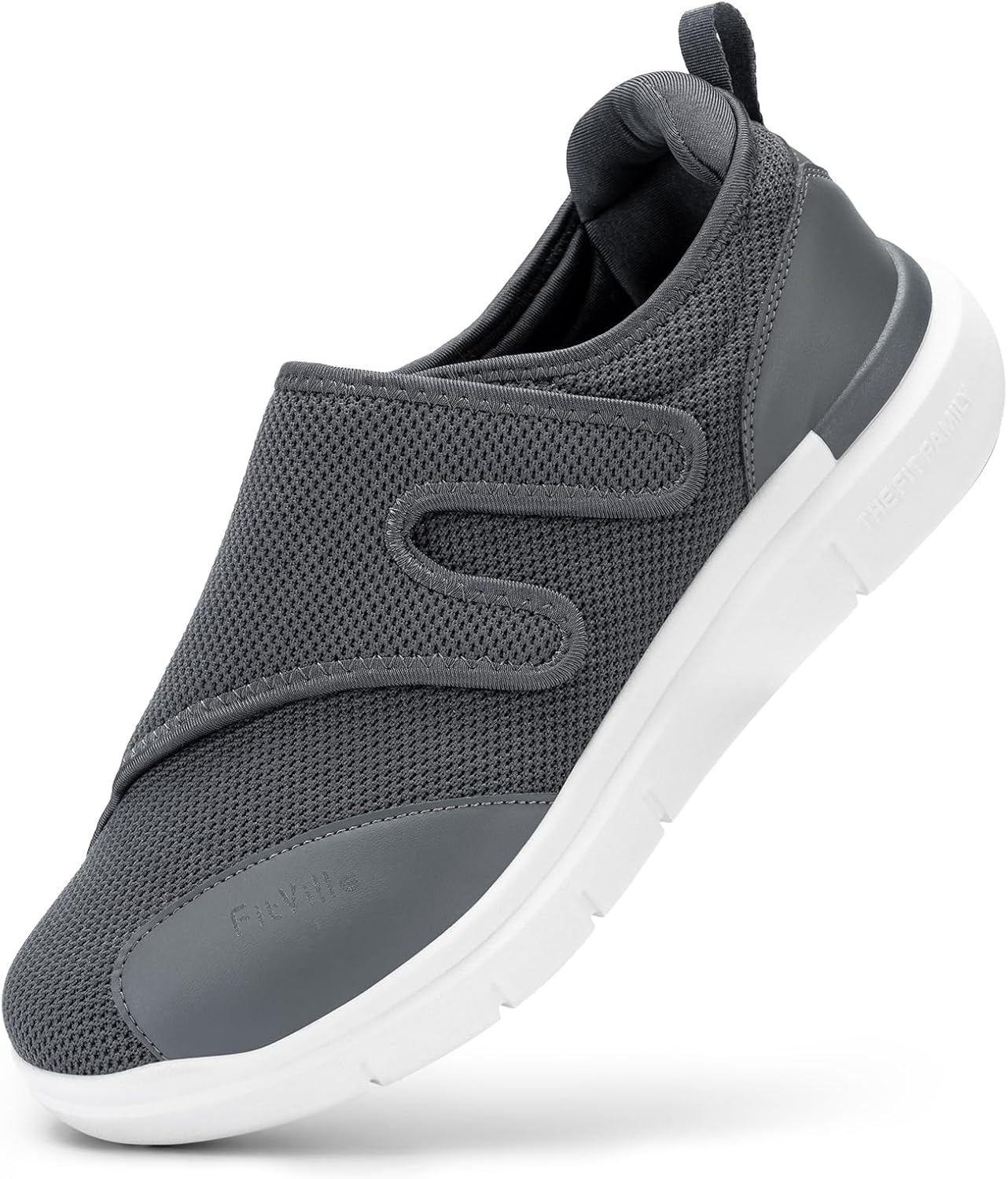 FitVille Extra Wide Fit Diabetic Shoes for Men Easy Close Orthopedic Slippers Ad...