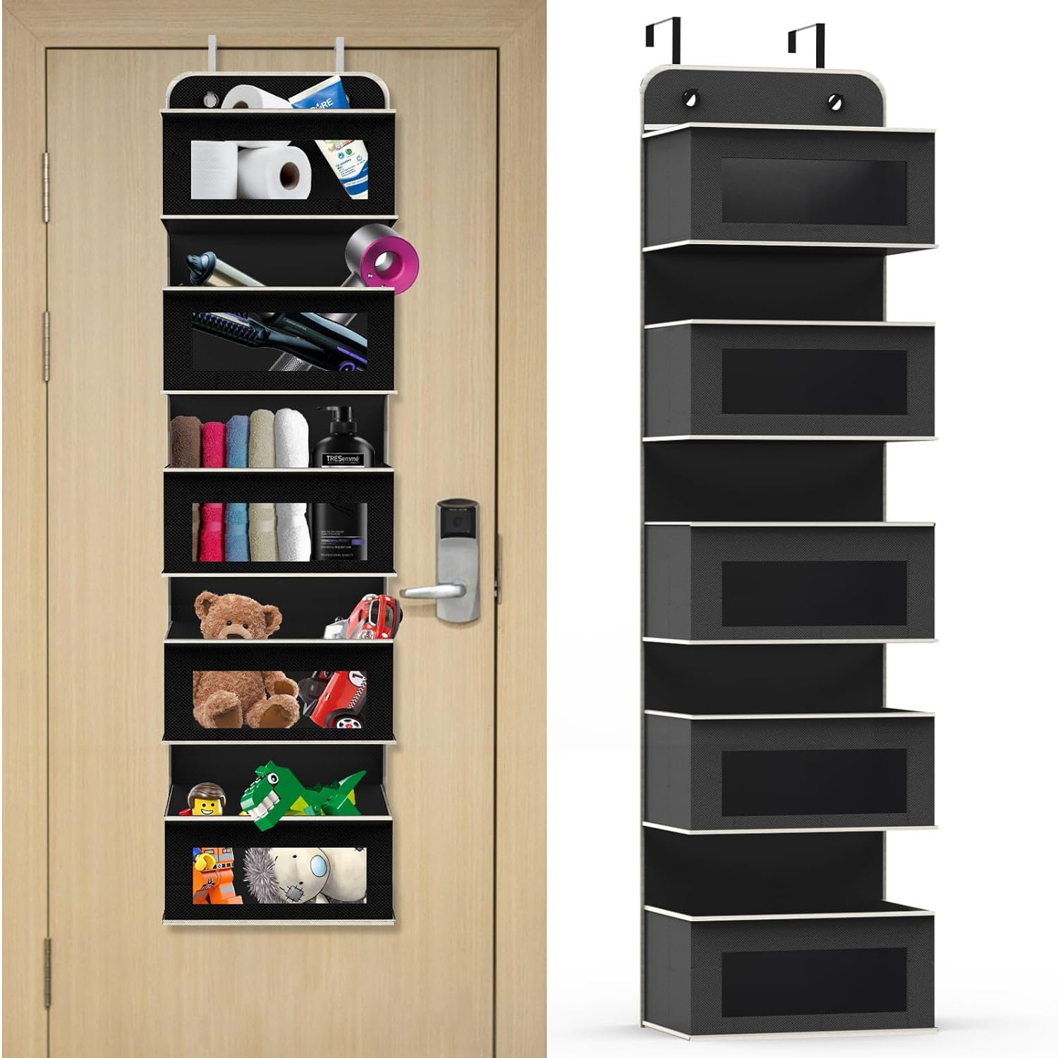 Aqash Over Door Hanging Storage Organiser - 5 Clea...