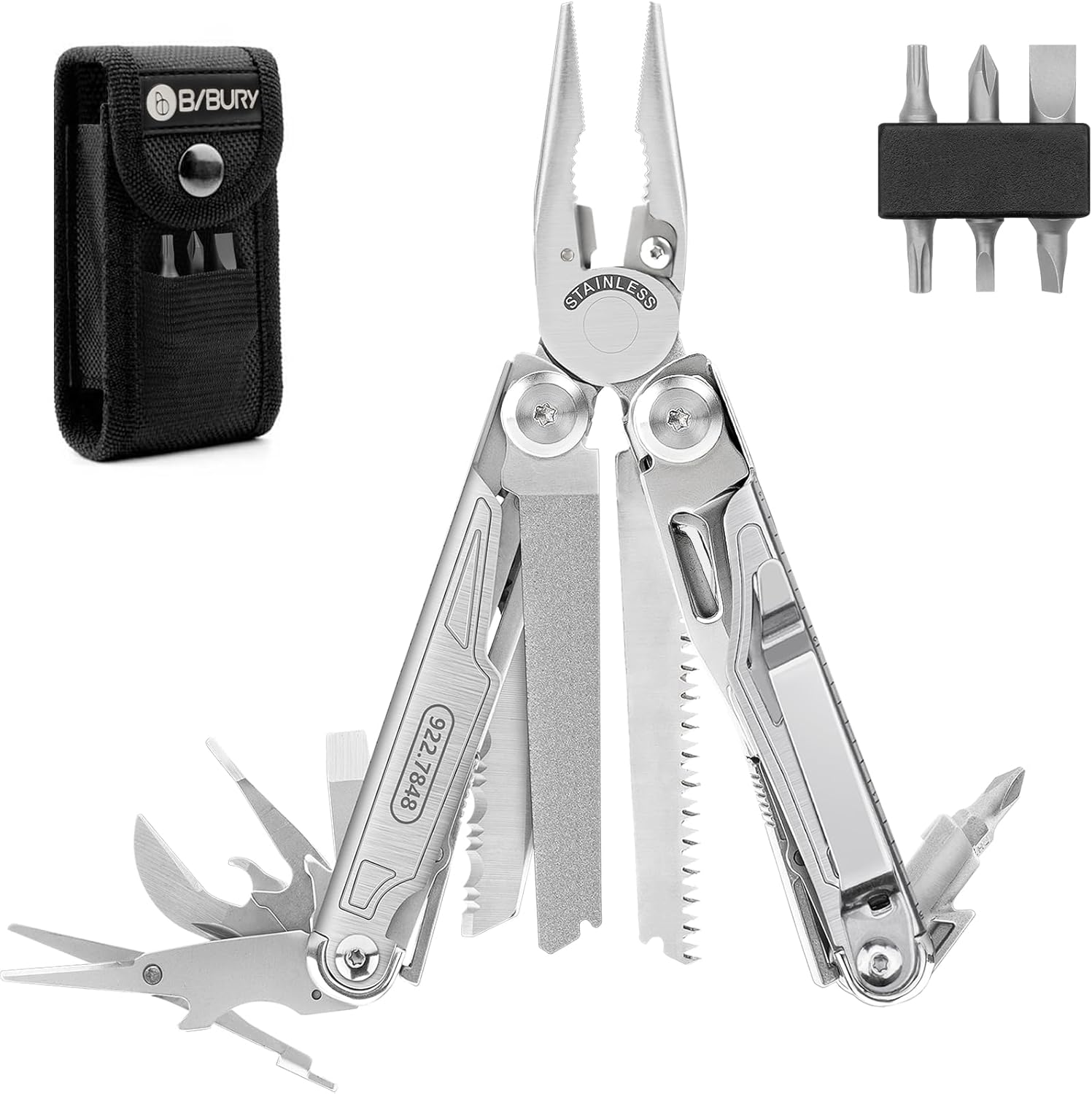 BIBURY Multitools, Upgraded Multi Tool Foldable Pliers, Stainless Steel Multitoo...