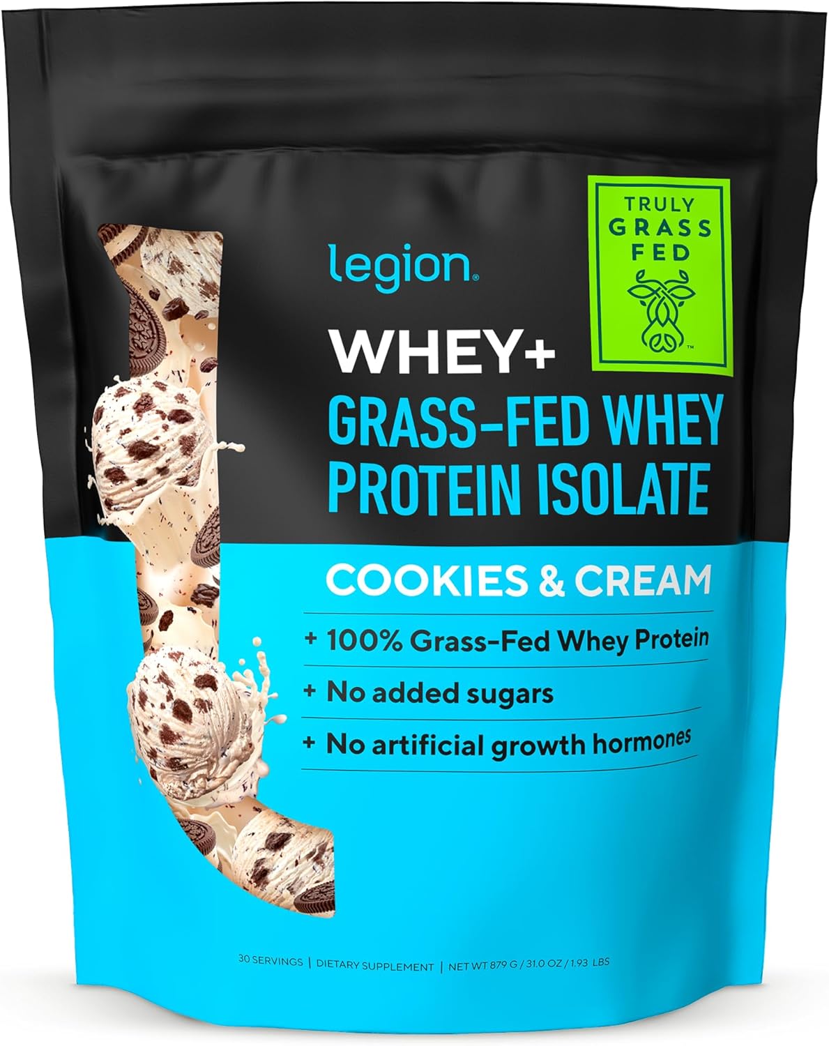LEGION Whey+ Whey Isolate Protein Powder from Grass Fed Cows - Low Carb, Low Cal...