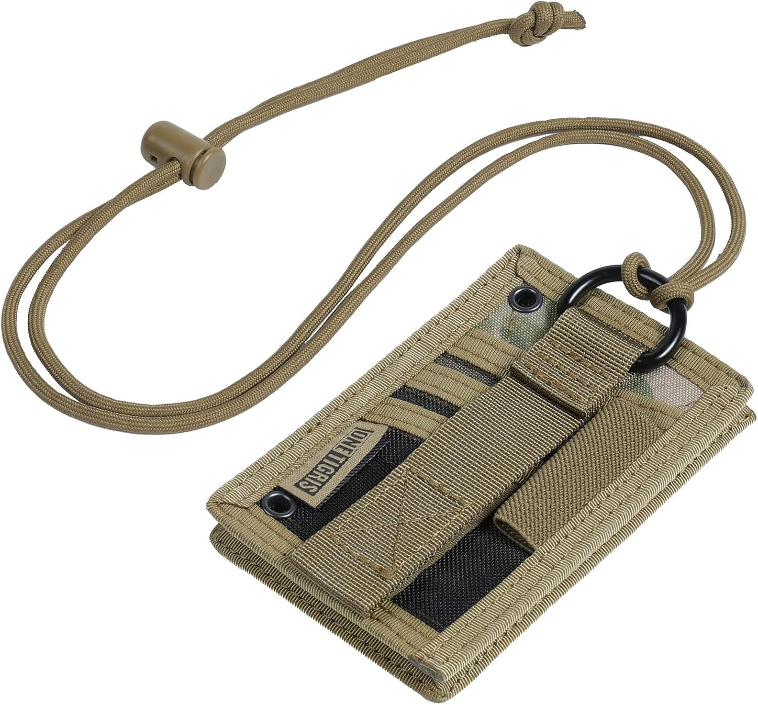 OneTigris Tactical ID Card Holder Hook & Loop Patch Badge Holder Neck Lanyard Ke...