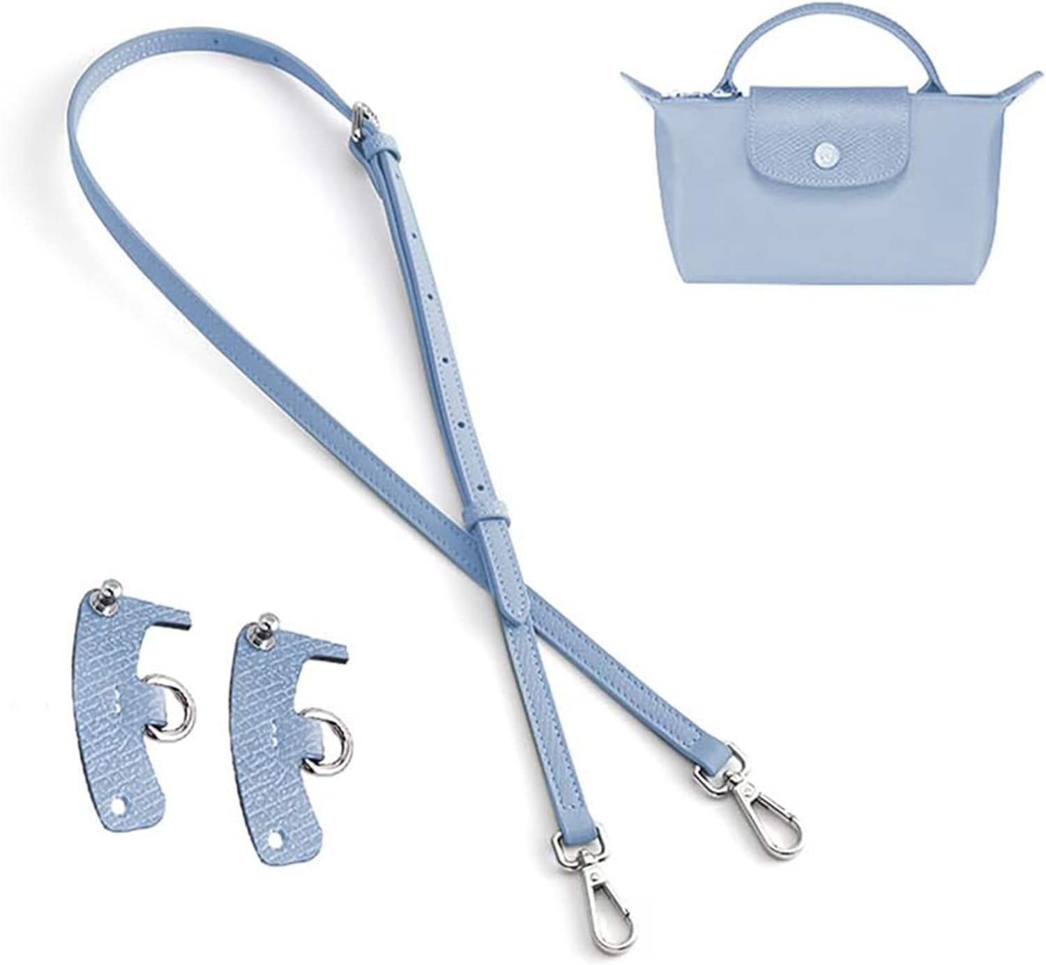 Leather Bag Straps Conversion Kit for Longchamp Le Pliage Mini Pouch,Purse Strap...
