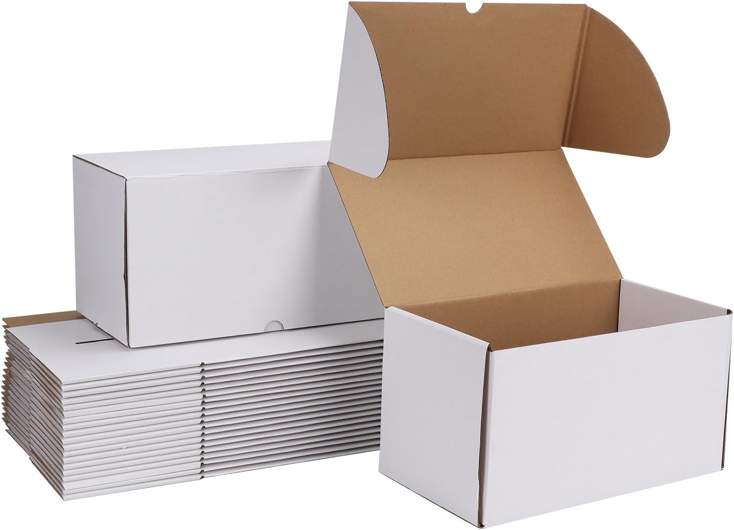 ZBEIVAN 11X6X6 White Shipping Boxes Set of 20, Corrugated Cardboard Mailer Boxes...