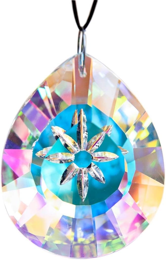 H&D Hyaline&Dora Crystal Rainbow Suncatcher for Window,Hanging Tear Drop Pendant...