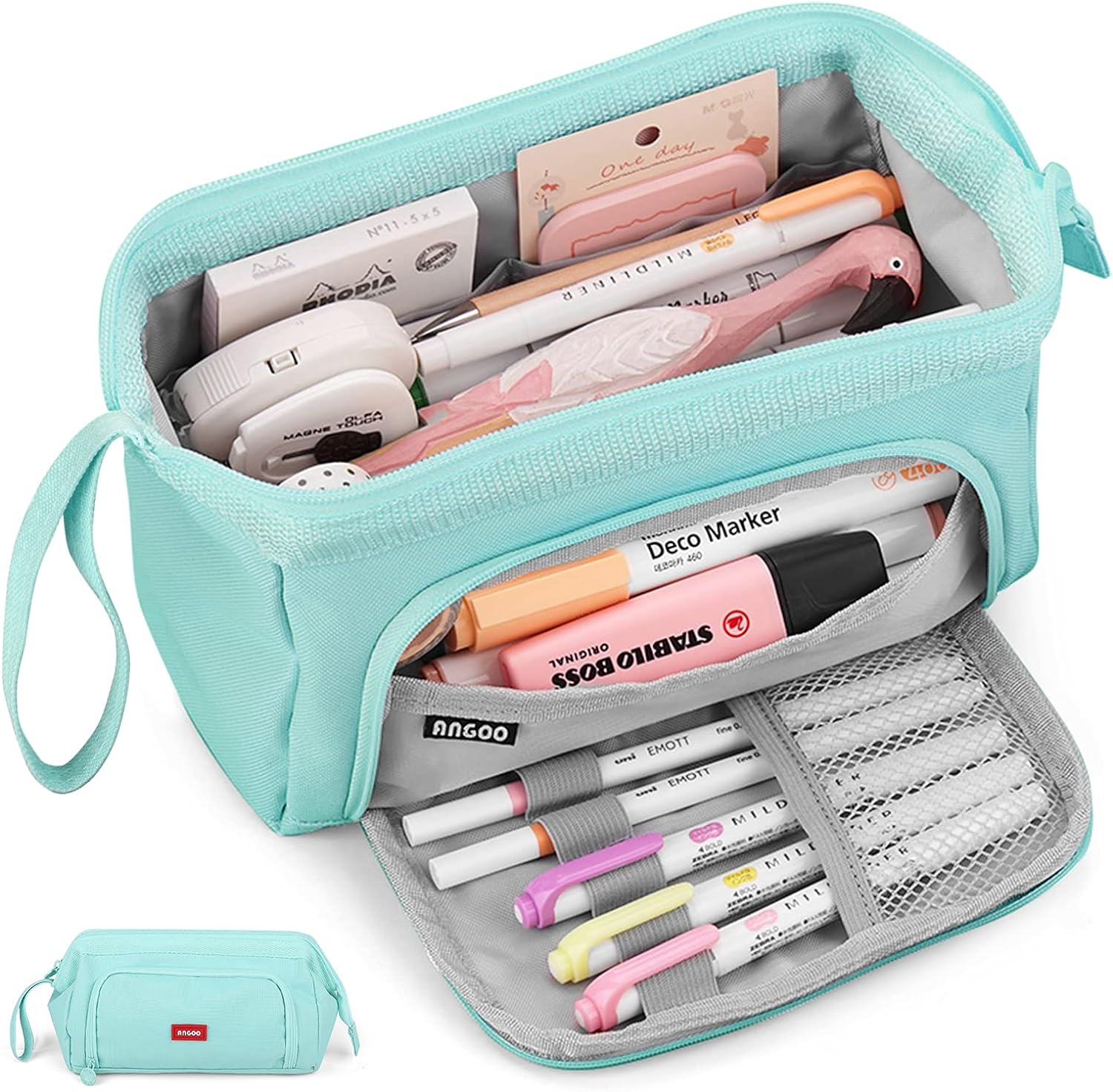 Mamowla Large Pencil Cases for Girls Super Big Case Women Zipper Smoothy Pen Pou...