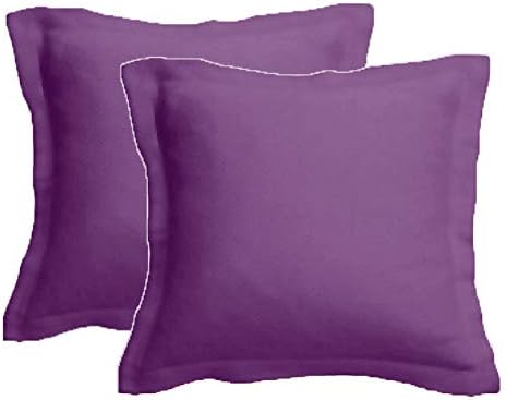 Gyulin Pack of 2 100% Cotton 300 Thread Count European Square Pillow Shams Envel...