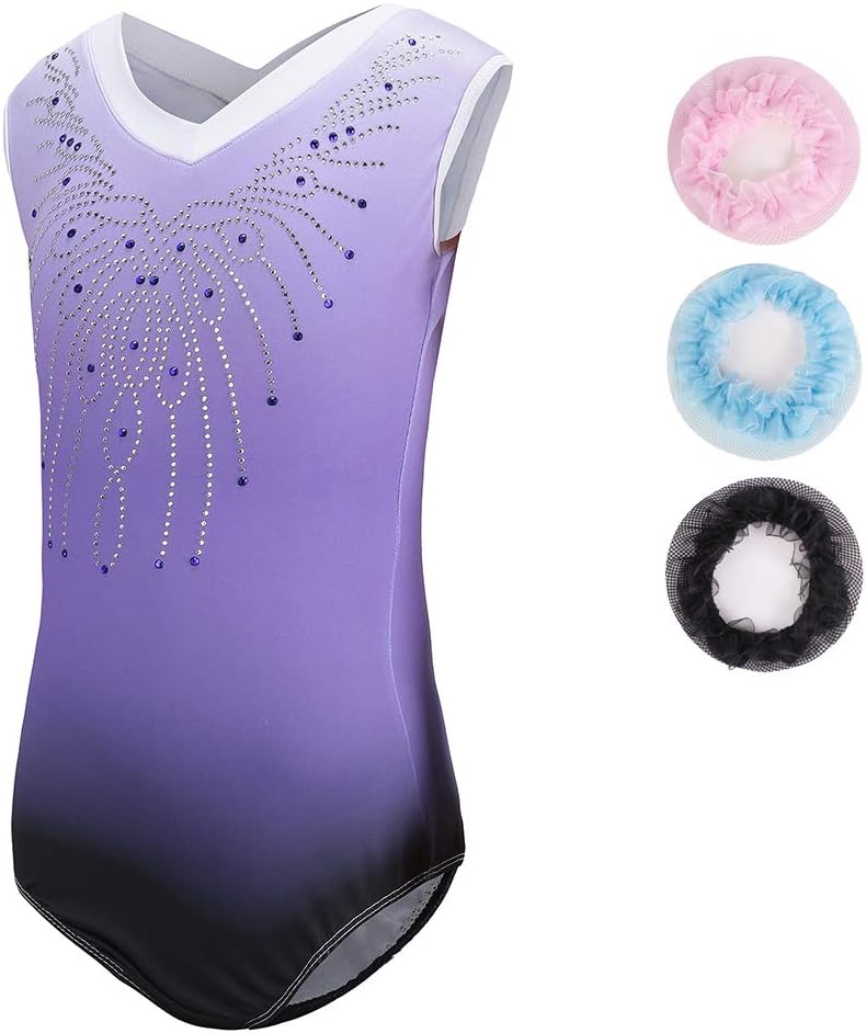 Sinoem Gymnastics Leotards for Girls Long Sleeve/Sleeveless Gradient Color Spark...