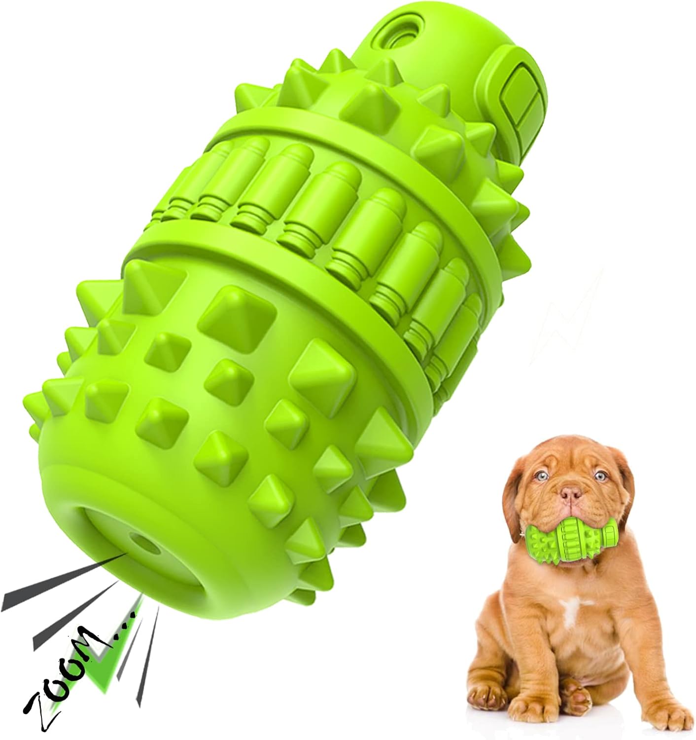 Natural Rubber Dog Toy for Small Medium Breed Aggressive Chewer Super Power Dog...