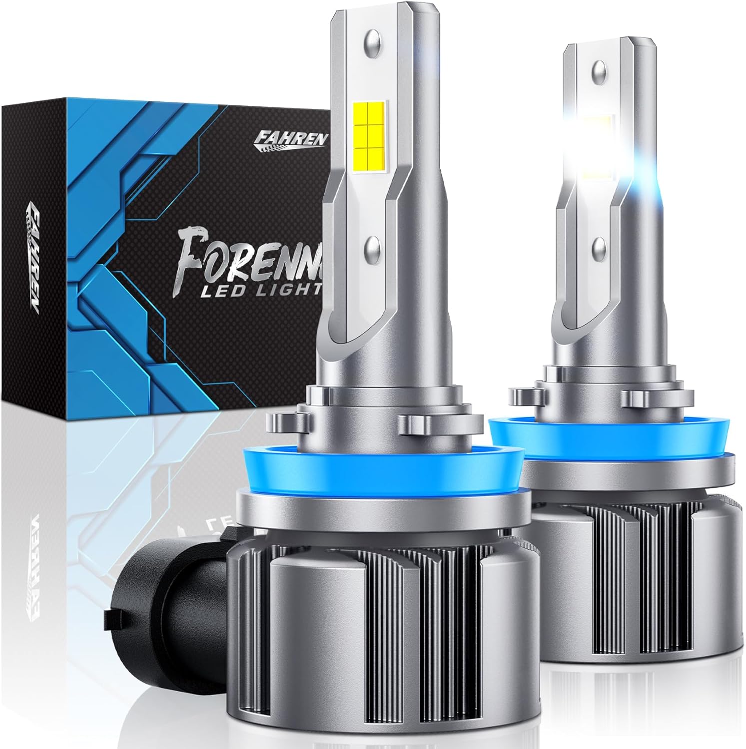 forenner Upgraded H11/H8/H9/H16 Light Bulbs, 18000LM Super Bright 6500K, Fanless...