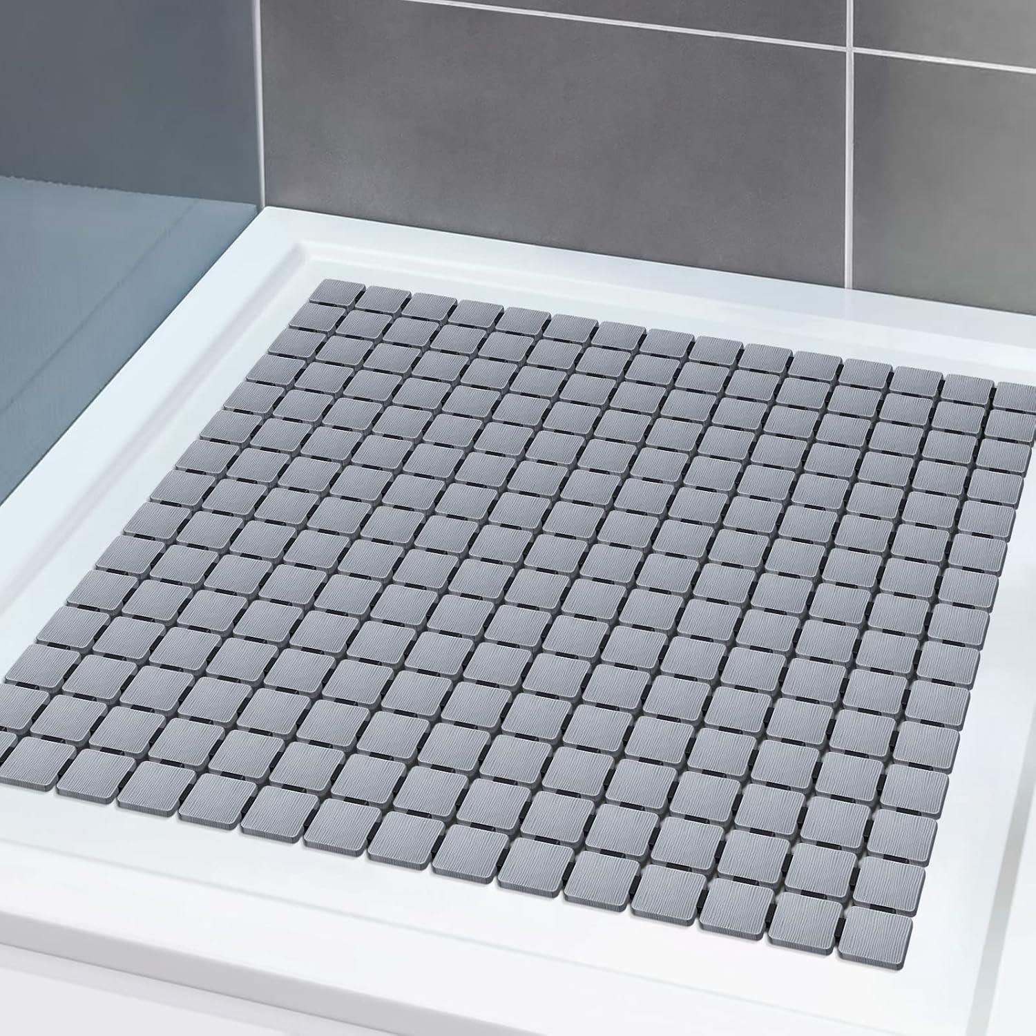 YOLIFE Shower Mat Square Non Slip Bath Mat DIY Cut Safety Bathroom Mat for Bathr...