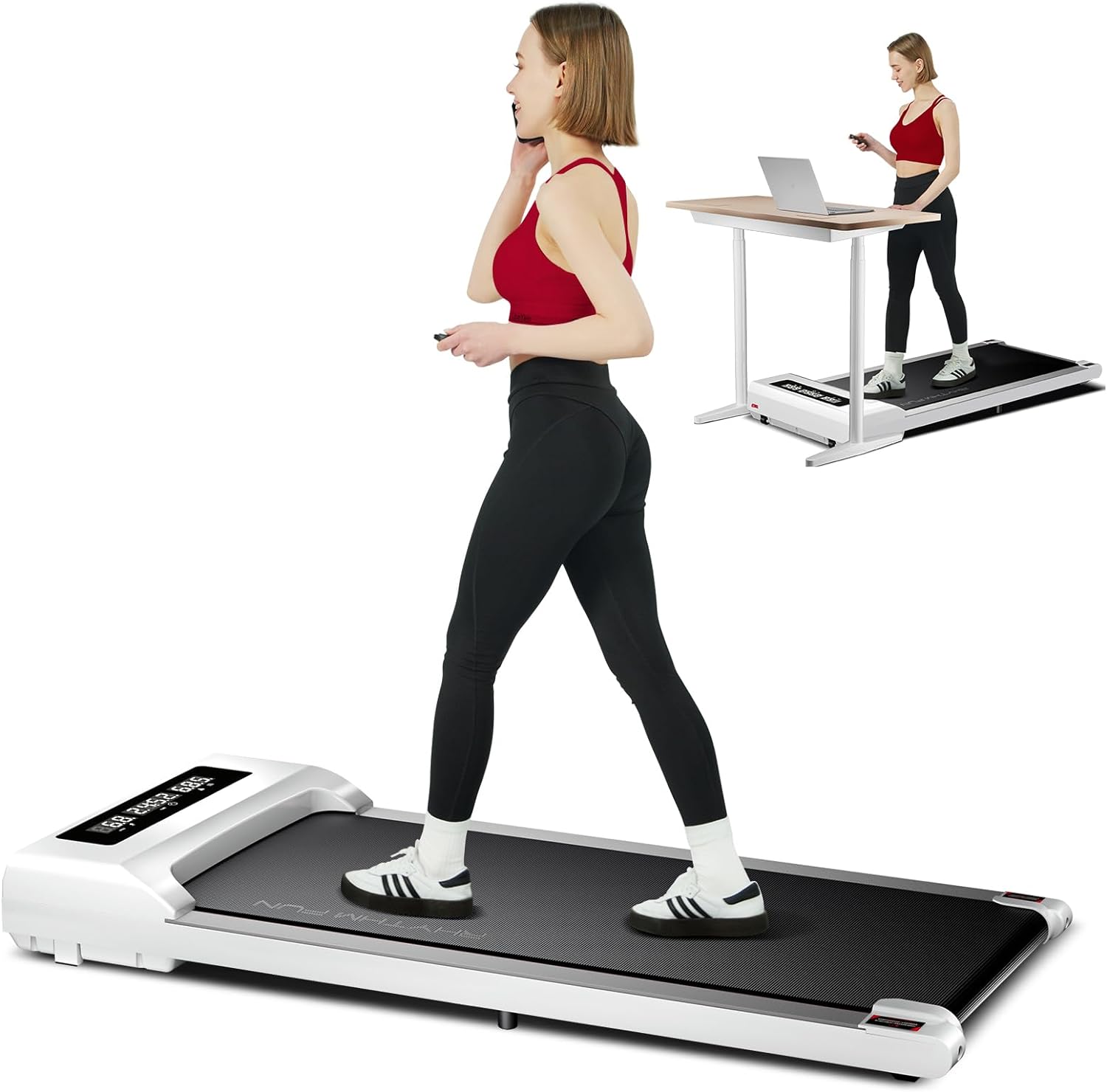 RHYTHM FUN Walking Pad Under Desk Treadmill, Walking Pad Treadmill 300 LB Capaci...