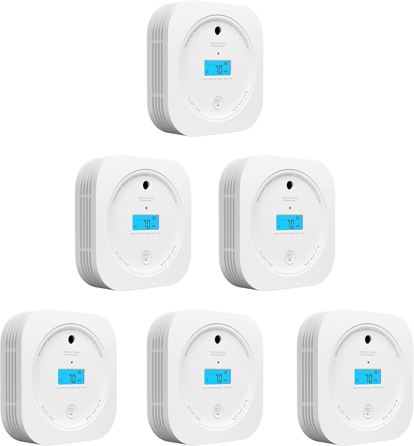 AEGISLINK Smoke and Carbon Monoxide Detector 10-Year Lifespan with Replaceable B...