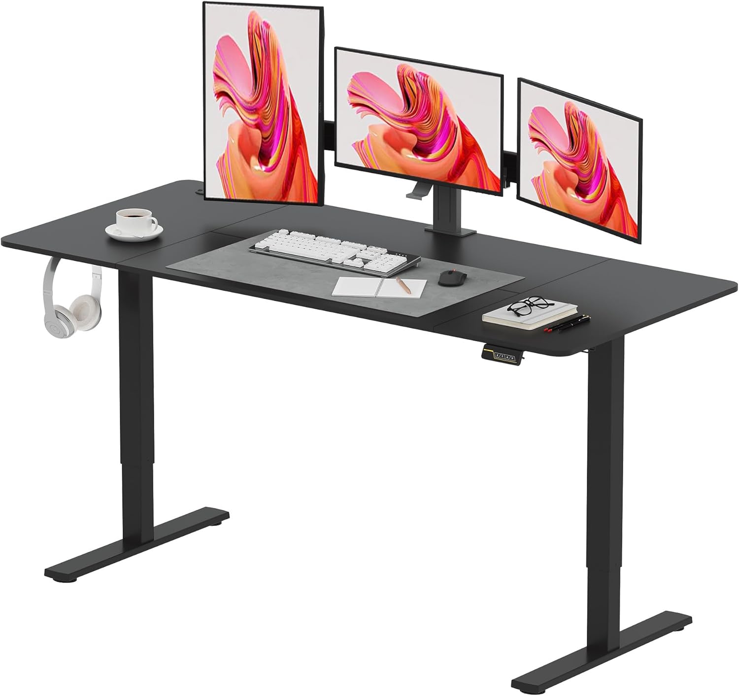 SANODESK 160 * 60 Electric Standing Desk Height Adjustable Standing Desk Sit Sta...