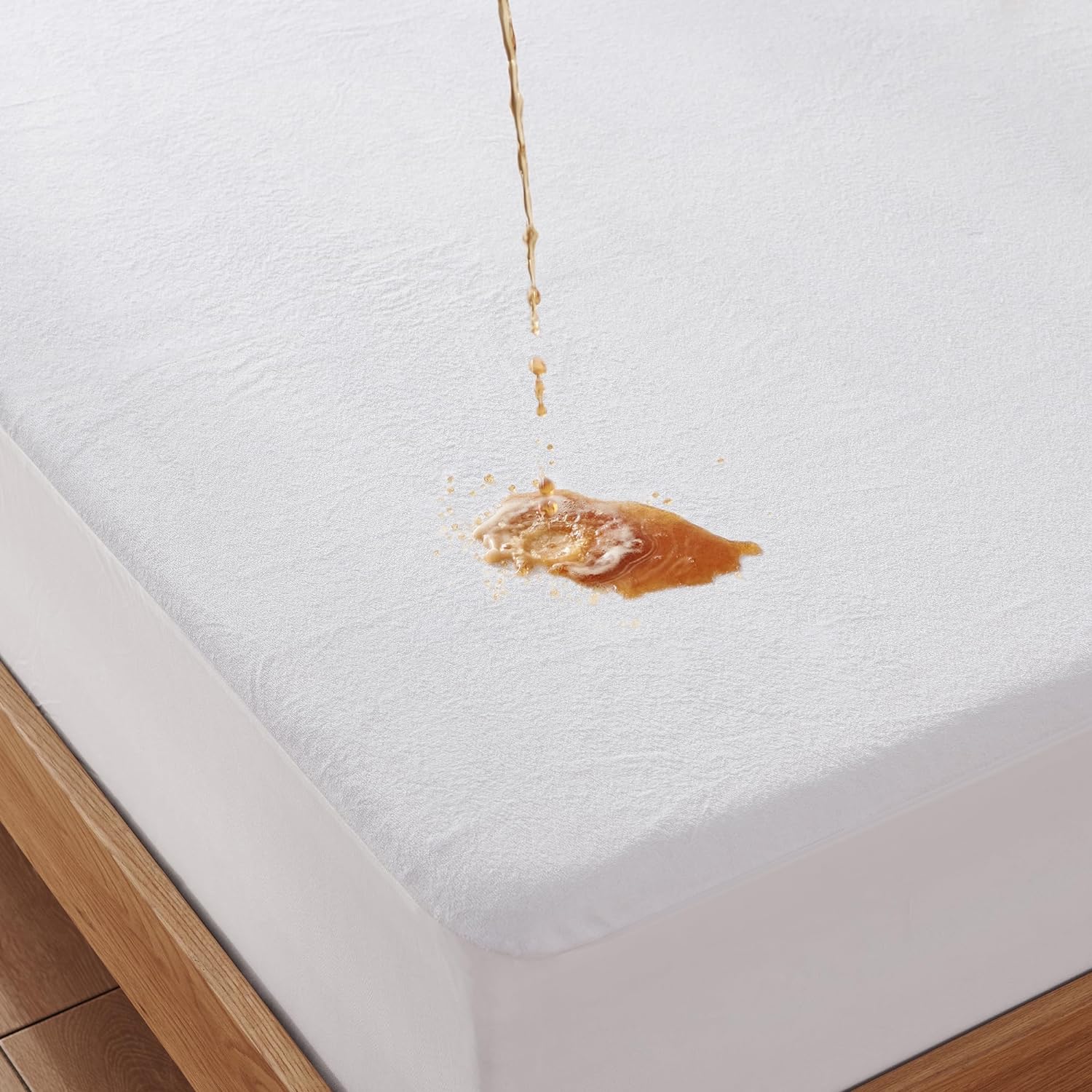 Molblly 100% Waterproof Mattress Protector, Deep 30cm Fitted Stretch Skirt, King...