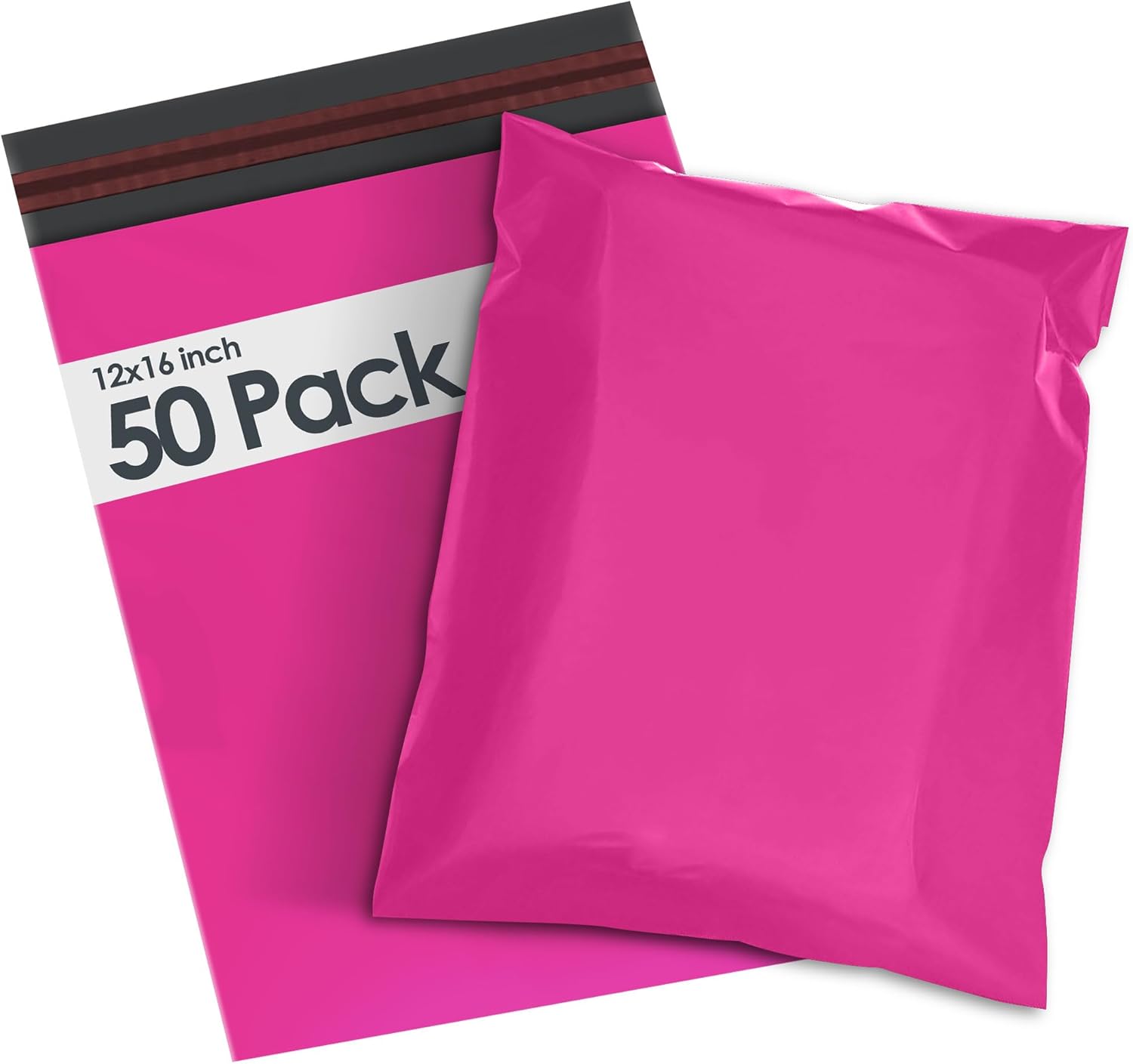 50 Mailing Bag Hot Pink Mailing Poly Postal Self Seal Bags, iSOUL 12 x 16 Inch L...