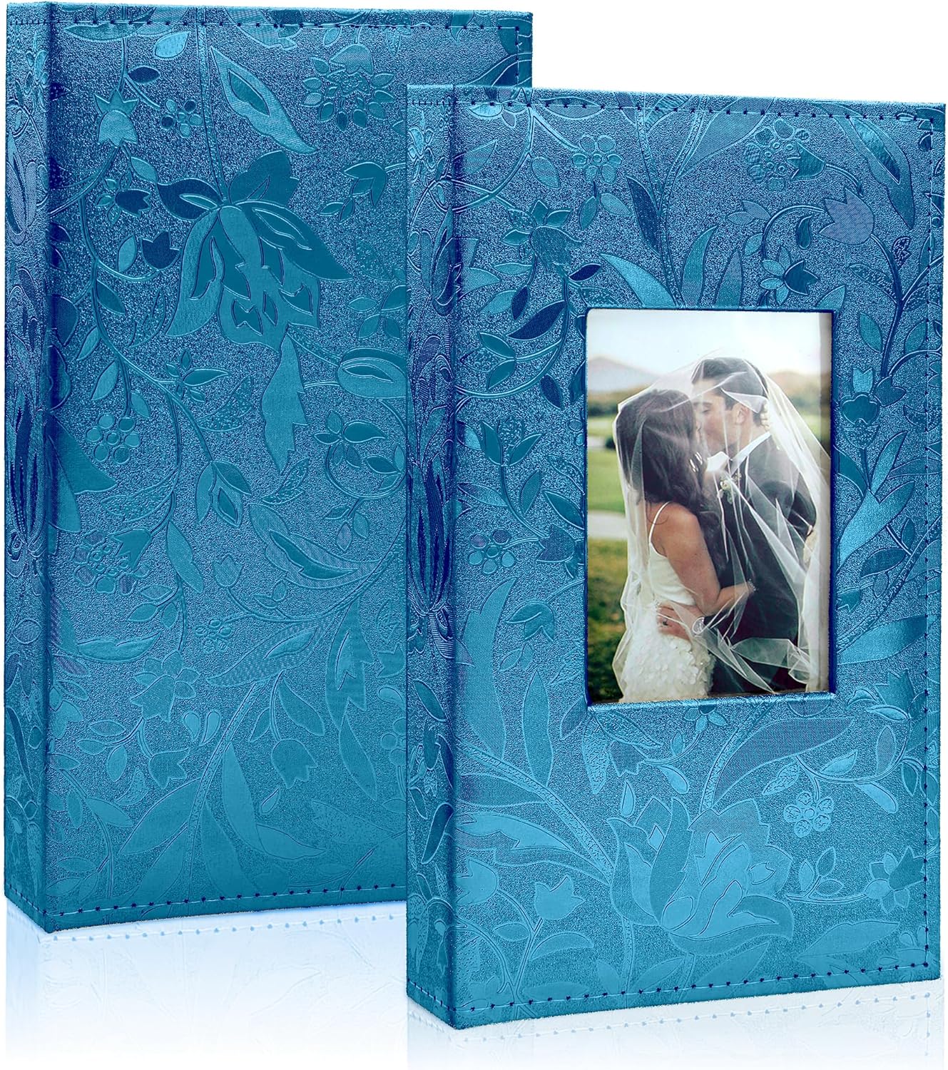 Rdylymx Photo Album for 4x6 Photos, Holds 300 Pockets Faux Leather Cover Black I...