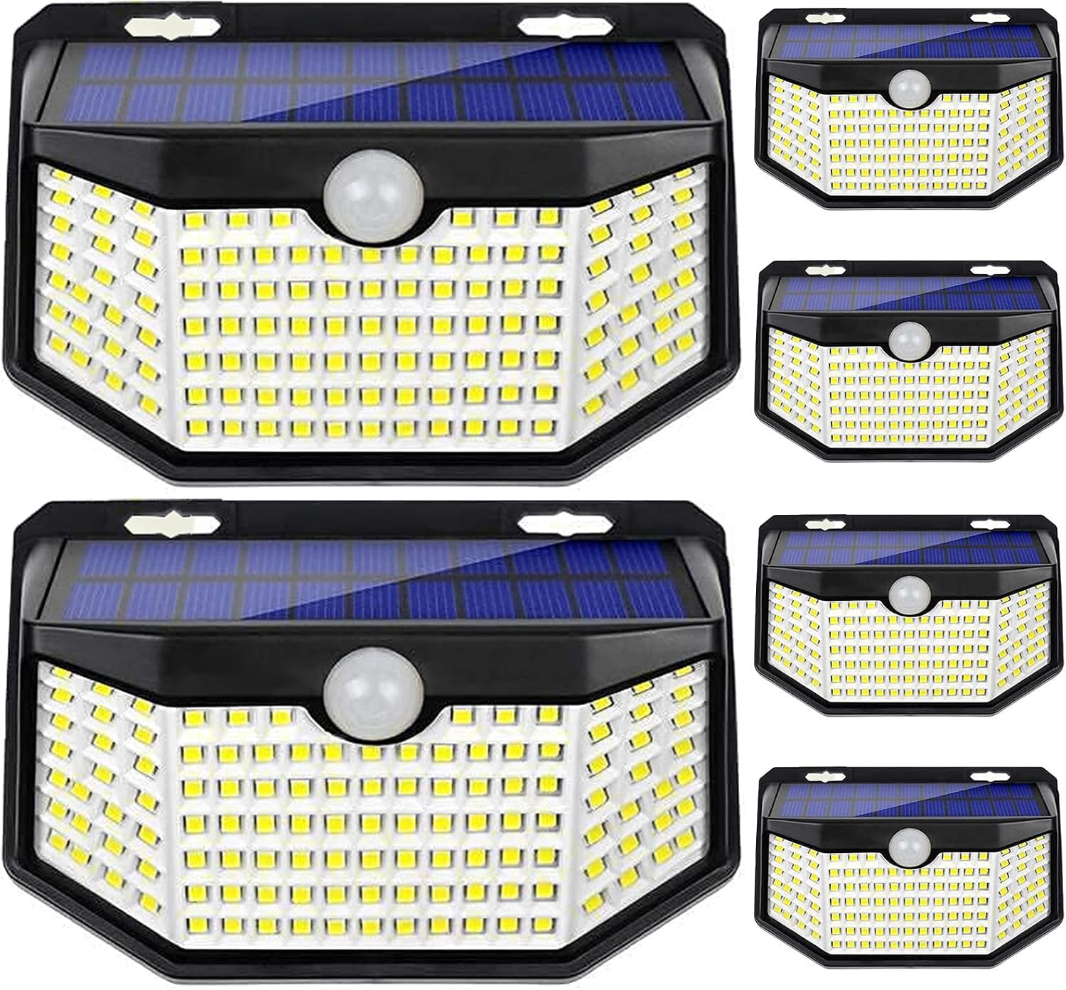 HMCITY Solar Lights Outdoor, 120 LEDs Motion Sensor Lights, 270° Wide Solar Wall...