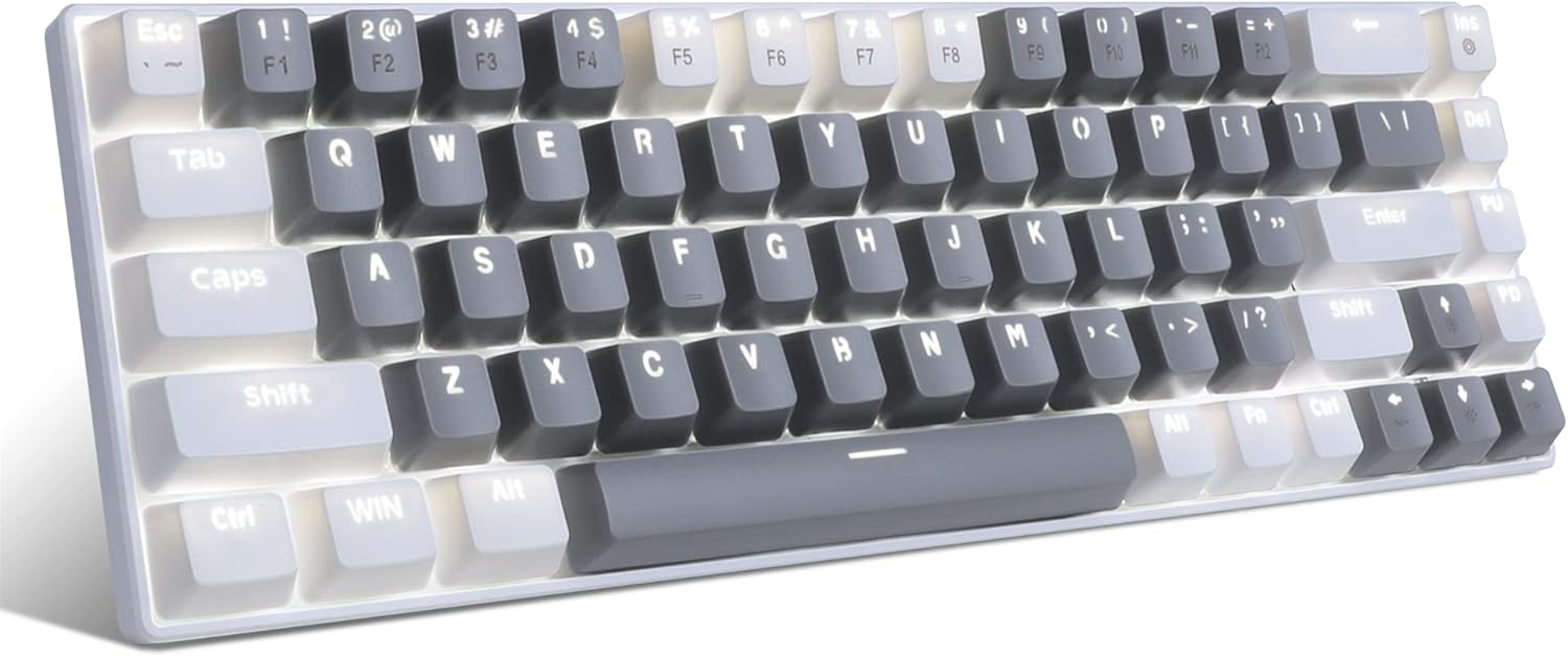 MageGee Portable 60% Gaming Mechanical Keyboard, Minimalist MK-Box Ice Blue Back...