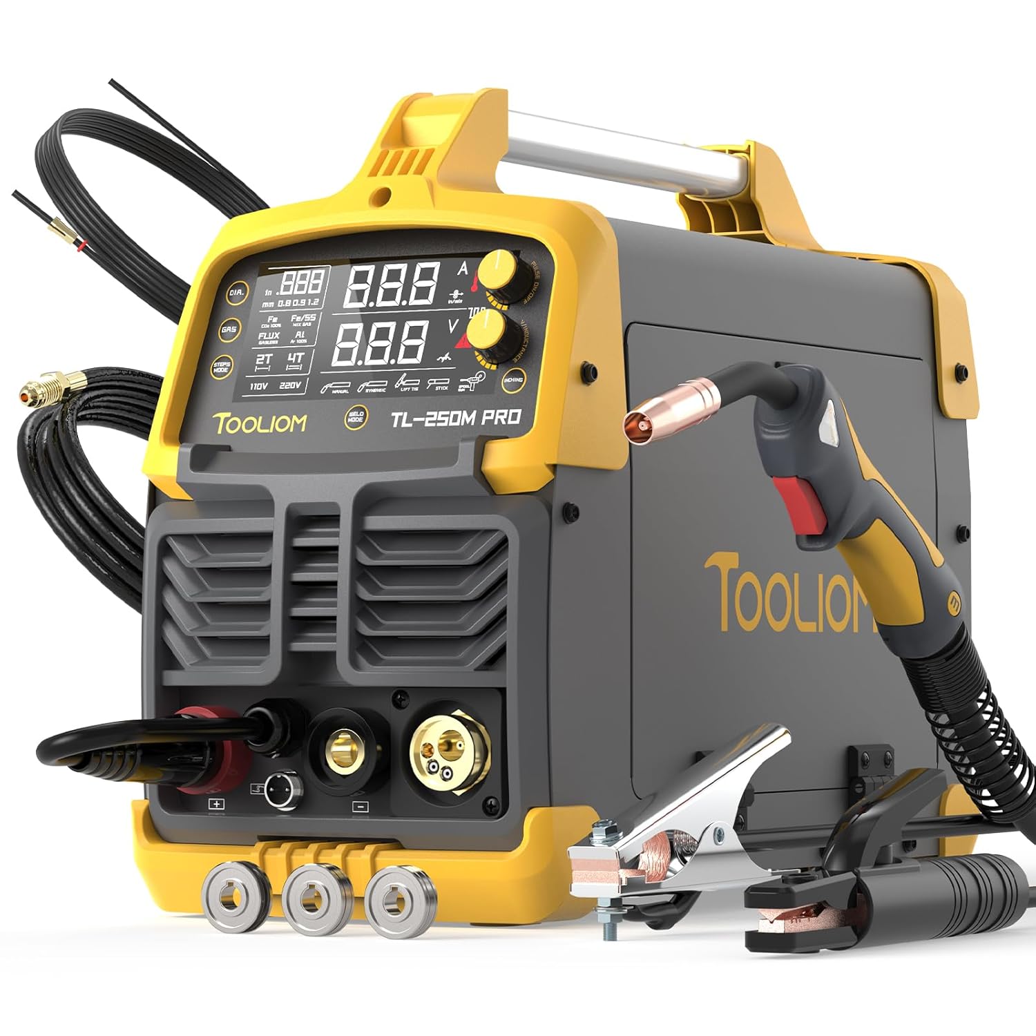 TOOLIOM Aluminum MIG Welder with Pulse 250A 110V/220V Dual Voltage 4 in 1 Multif...