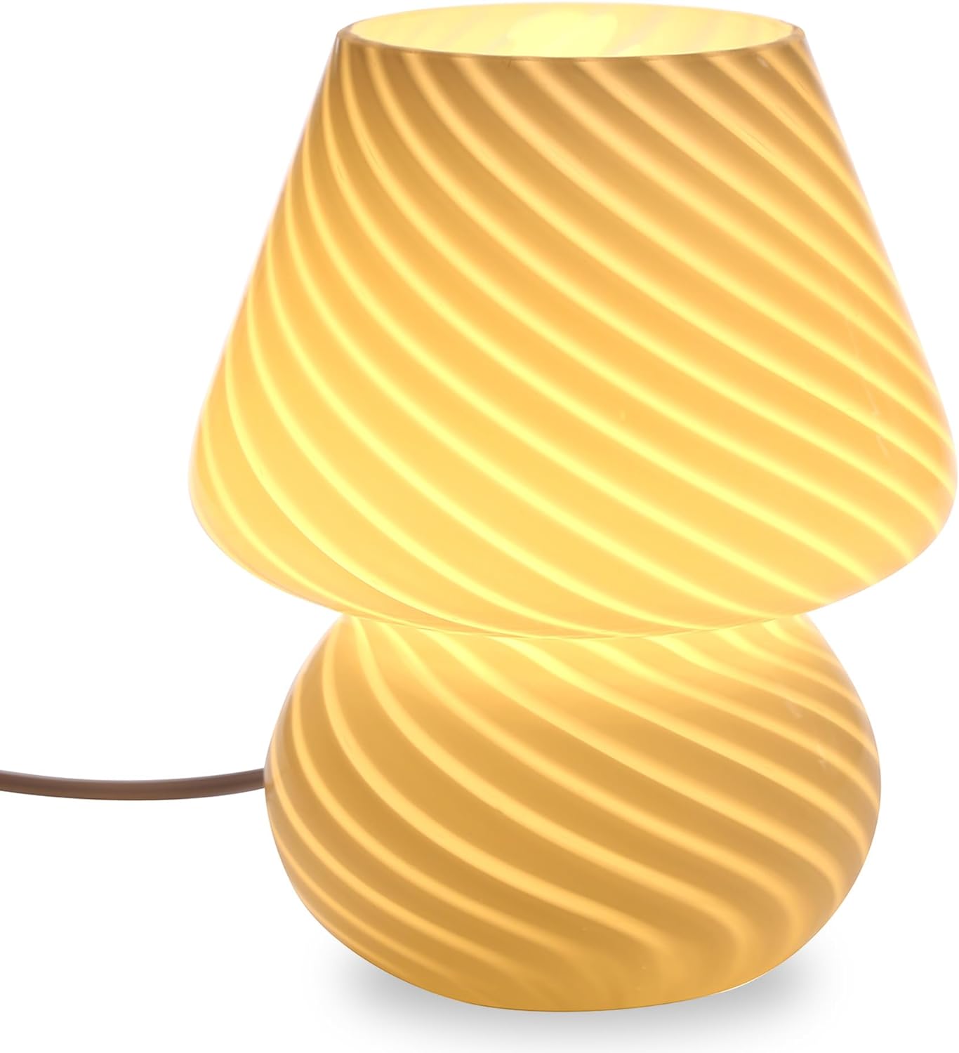 BSOD Mushroom Lamp,Glass Table Bedside Lamps Translucent Murano Vintage Style St...