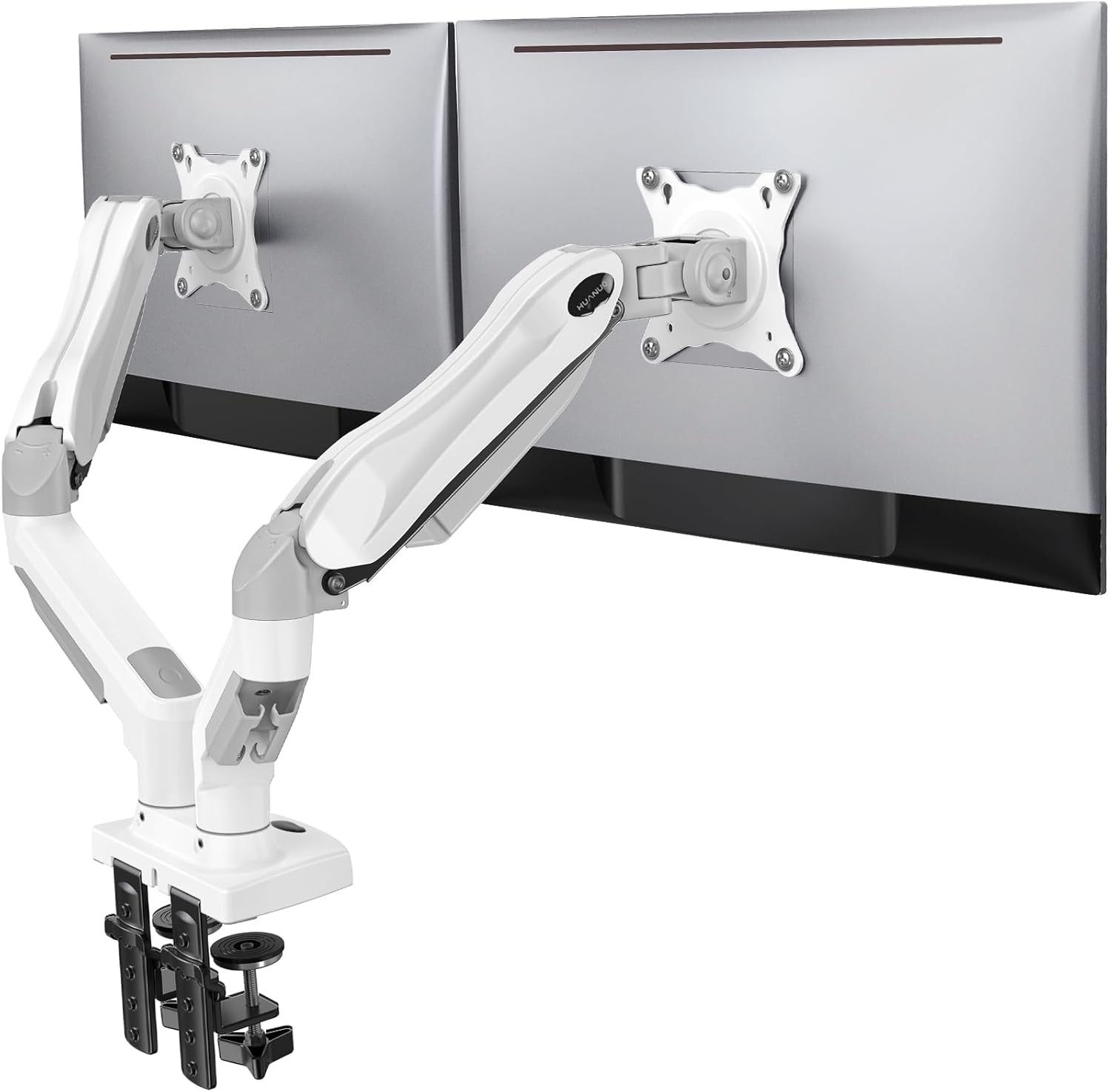 HUANUO Dual Monitor Arm Desk Mount for 13 to 30 Inch Screens, Dual Monitor Stand...