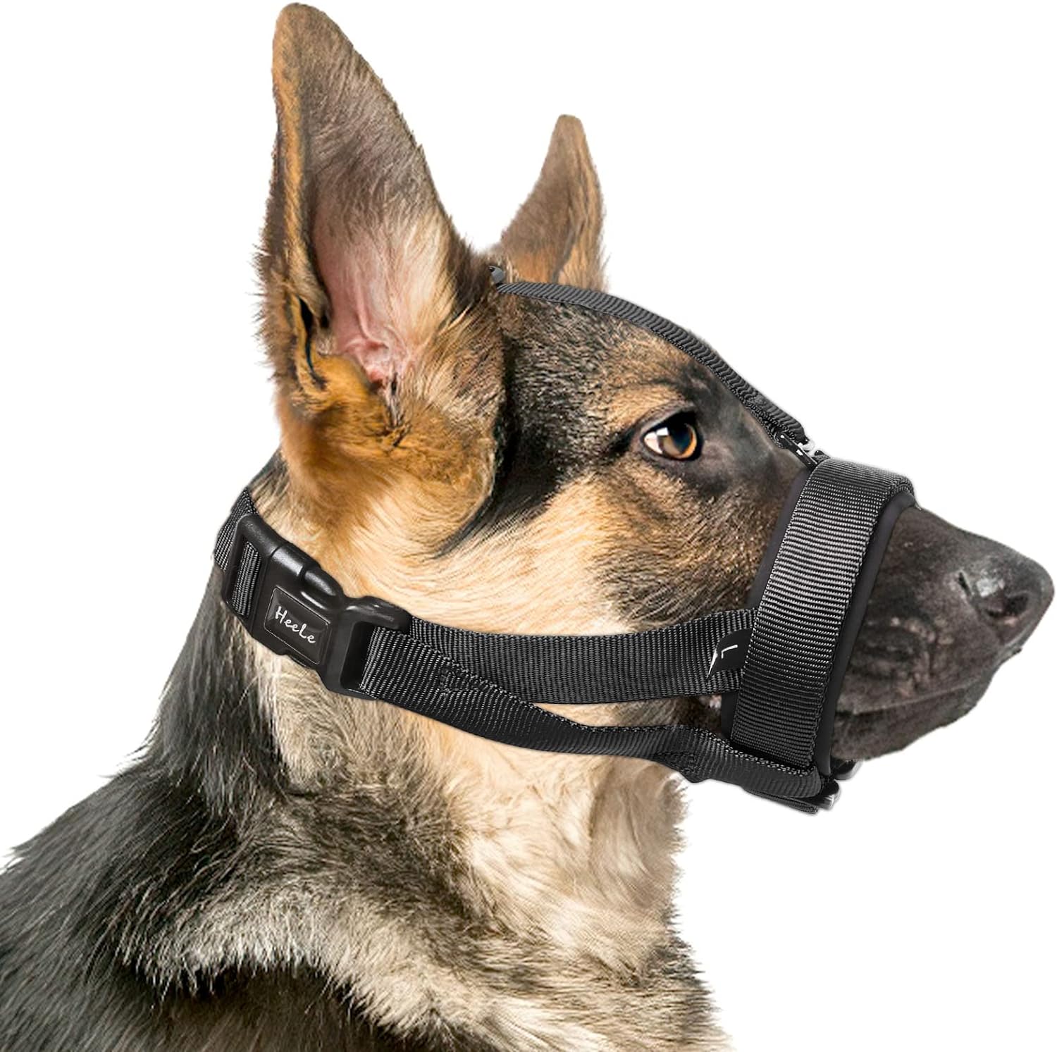 HEELE Dog Muzzle with Head Strap and Adjustable Lo...