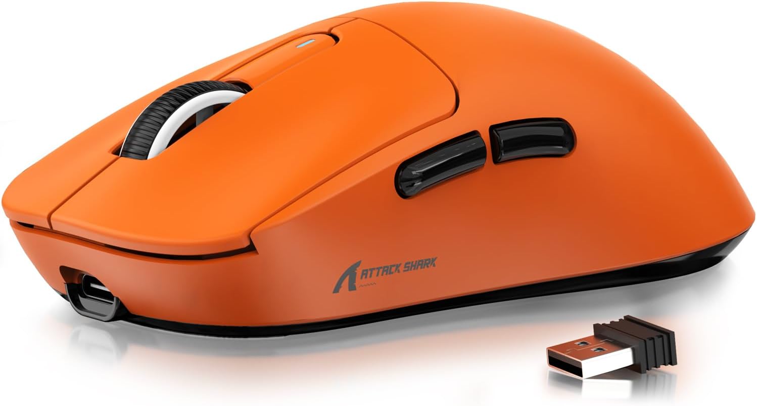 ATTACK SHARK X3 49g SUPERLIGHT Mouse, PixArt PAW3395 Gaming Sensor, BT/2.4G Wire...