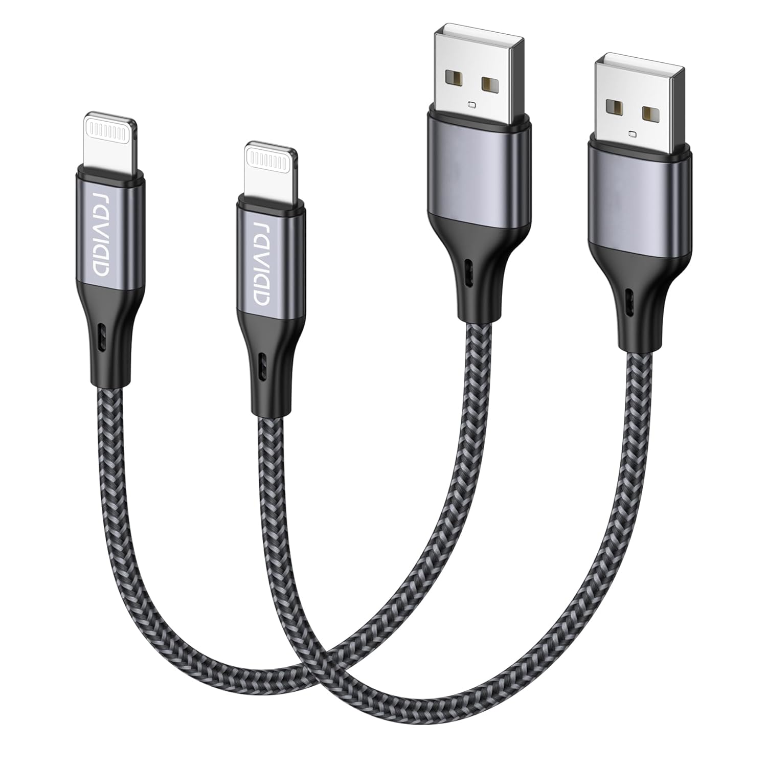 RAVIAD iPhone Charger Cable Short, [2Pack 30CM, MFi Certified] Lightning Cable N...