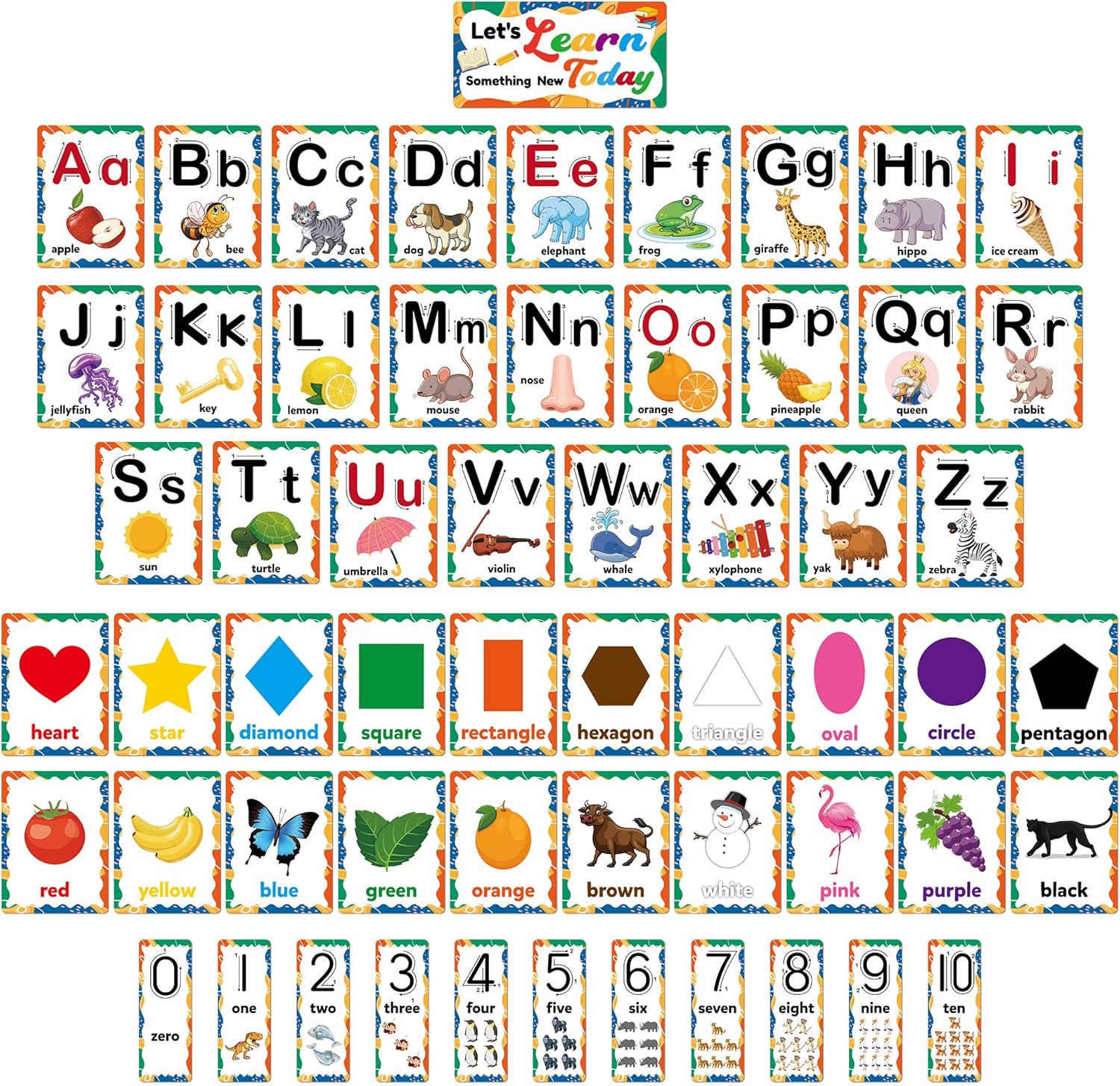 D-FantiX 58 Pieces Alphabet and Number Bulletin Board Set, Manuscript Educationa...