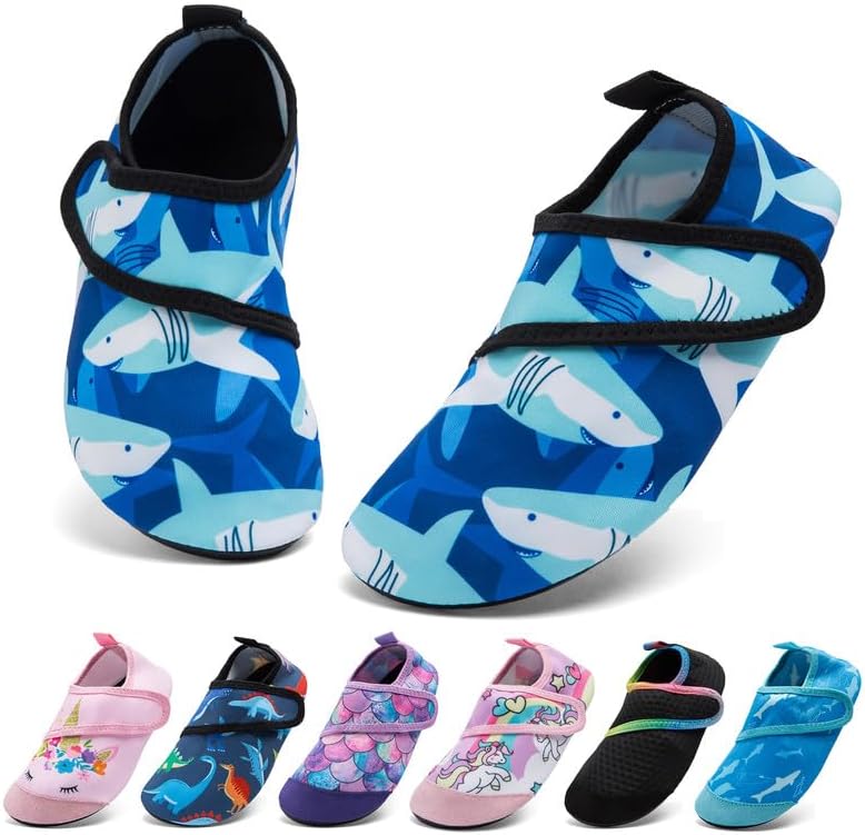 TETSUO Water Shoes for Kids Girls Boys Toddler Beach Shoes 1/2 UK Sharks