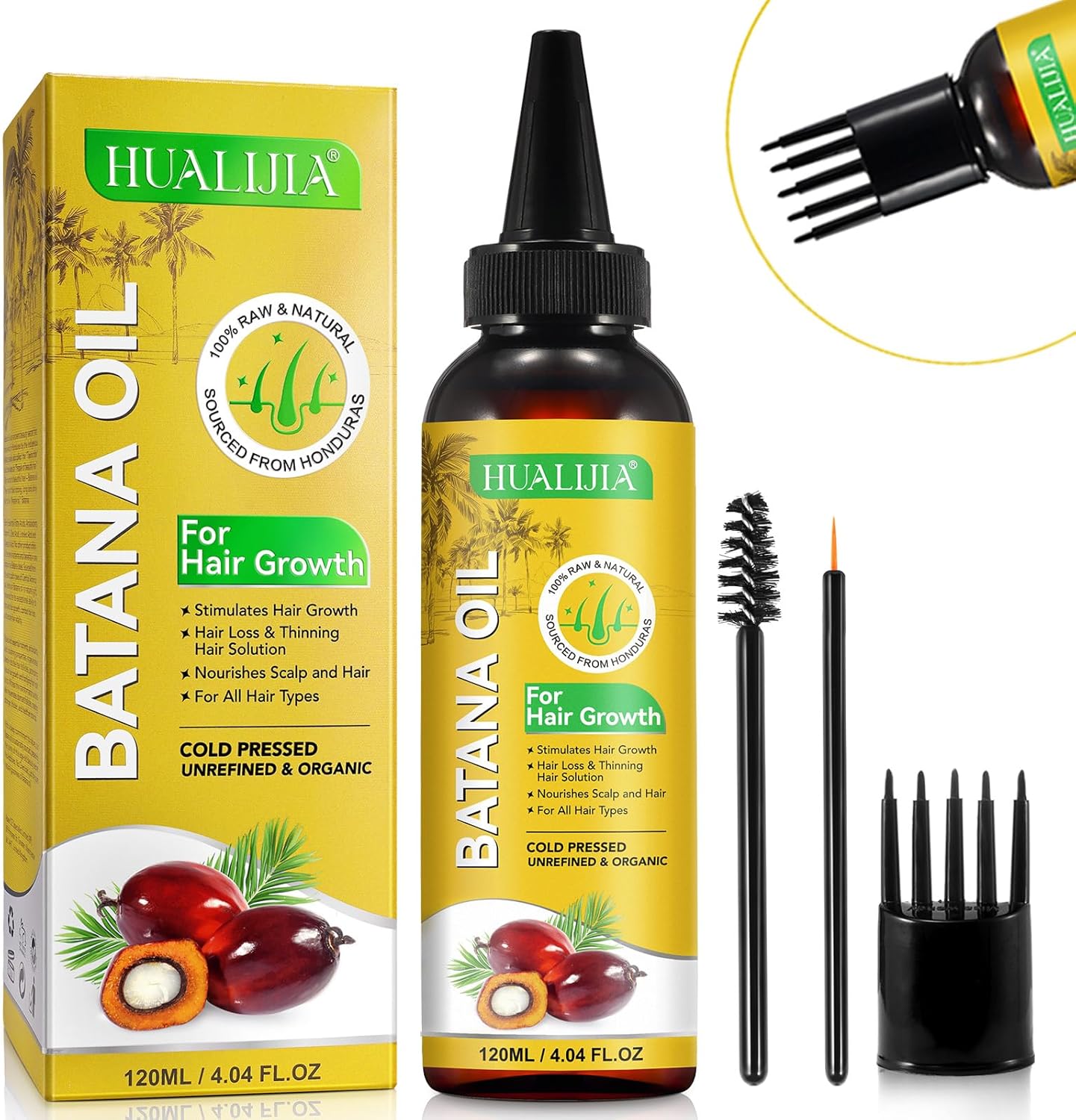 Batana Oil for Hair Growth (120ml), Raw Batana Oil Organic from Honduras - Anti...