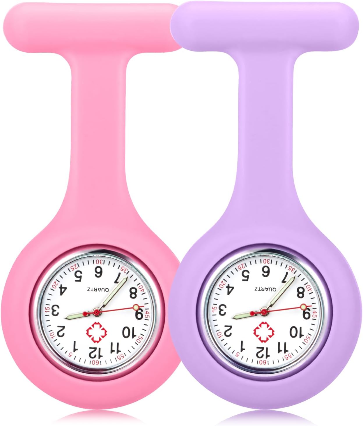 Anpro Fob Watches for Nurses Doctor Pink&purple