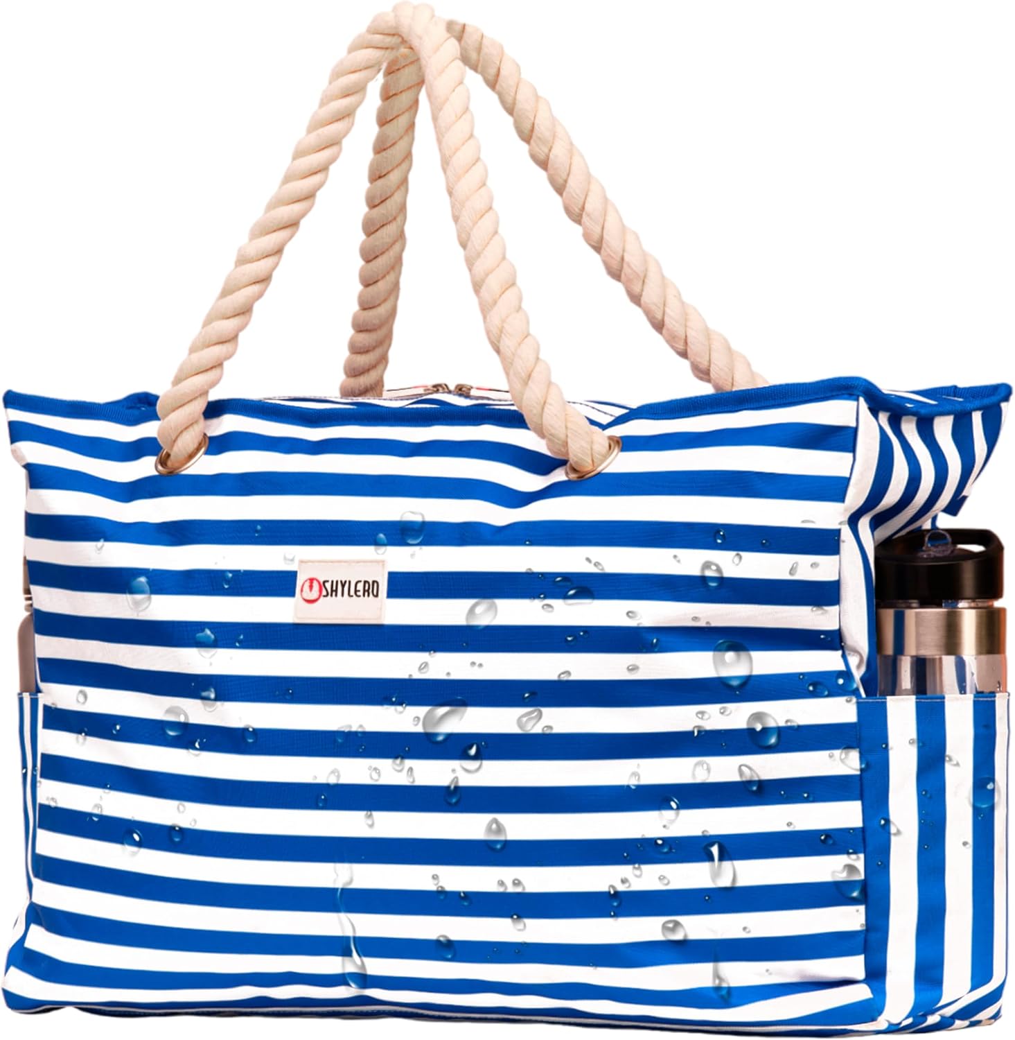 SHYLERO Beach Bag and Pool Bag. Has Airtight Pouch, Ton of Pockets. Beach Tote i...