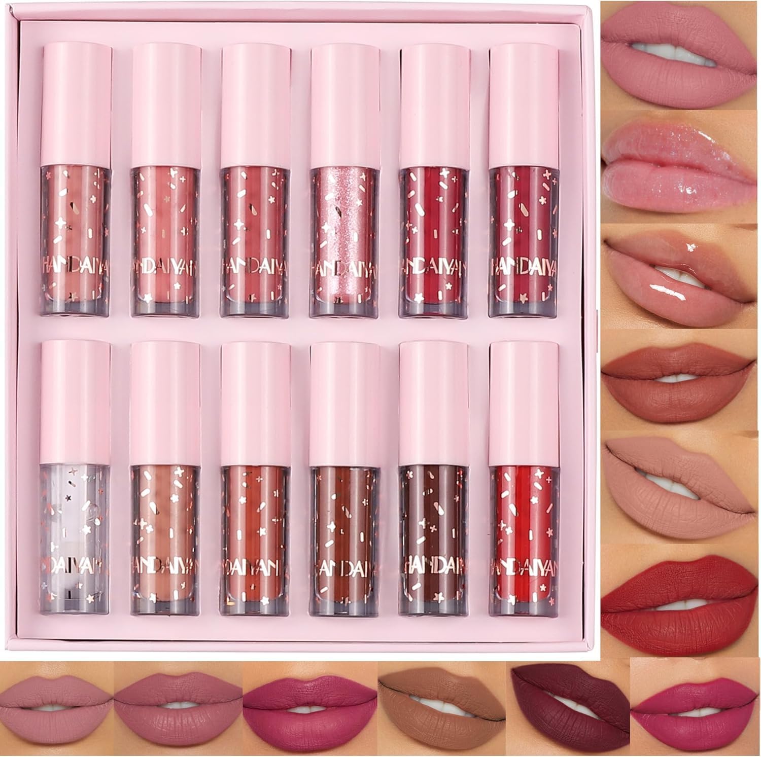 12 Colors Nude Liquid Lipstick Makeup Set Velvet Matte Long-Lasting Waterproof N...