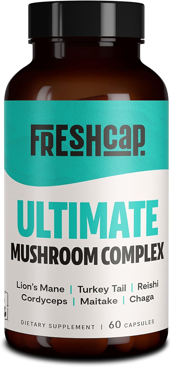 FreshCap Ultimate Mushroom Complex - Lions Mane, Reishi, Cordyceps, Chaga, Turke...