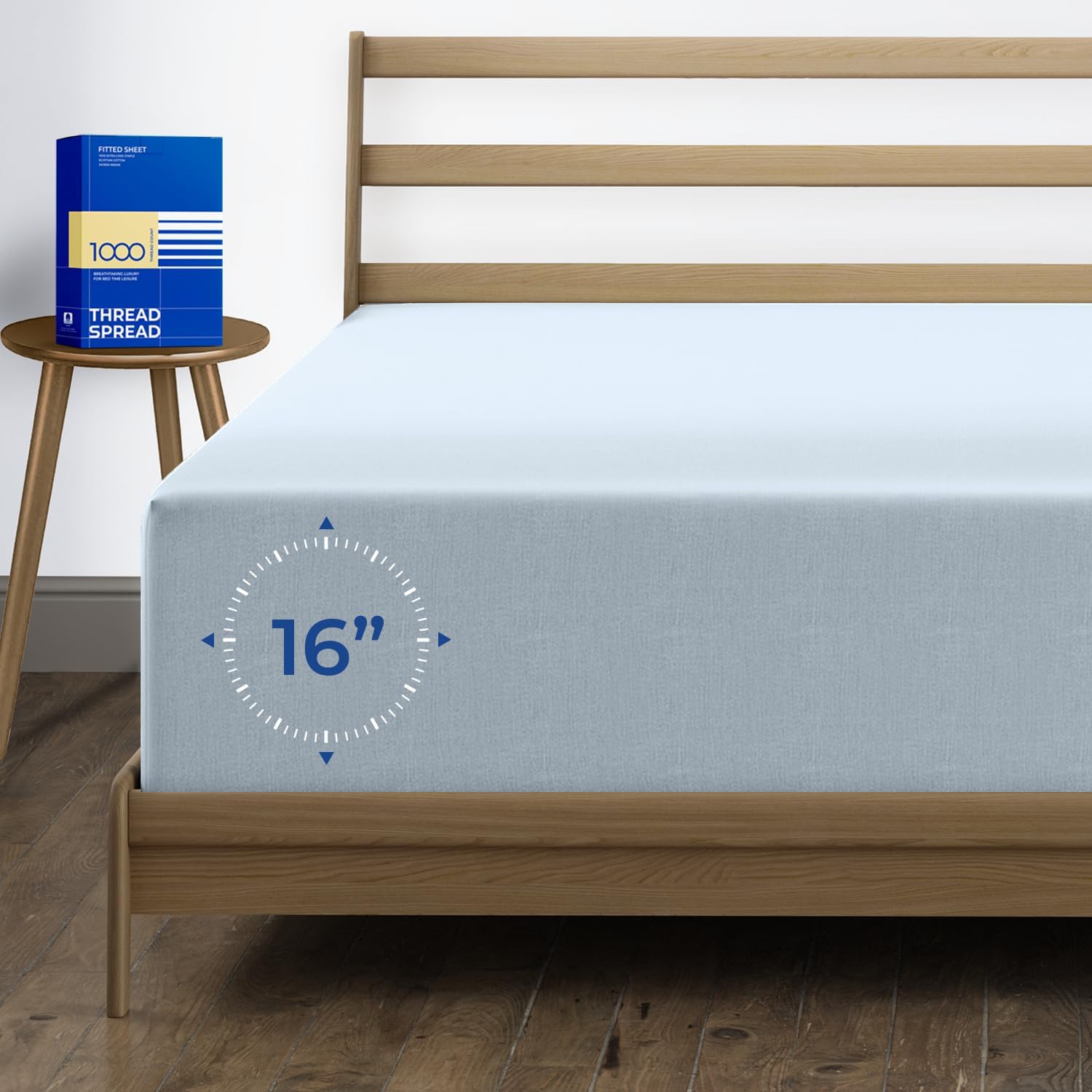 Thread Spread Luxury Egyptian Cotton California King Fitted Sheet Only - 1000 Th...