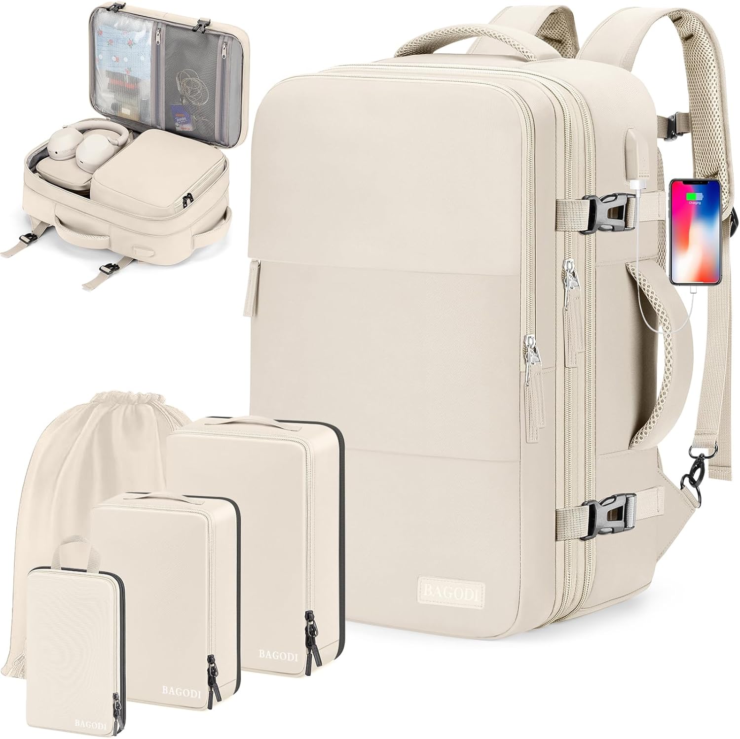 Carry On Backpack, 42L Flight Approved Travel Backpack for Men Women,Airline App...