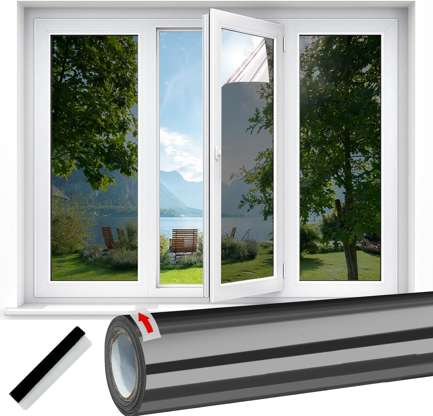Linarun Reflective Window Film Privacy 60x200 One...