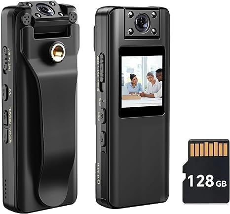 BOBLOV A22 128GB Body Camera, 2200mAh Battery Bodycam with Night Vision, 11 Hour...