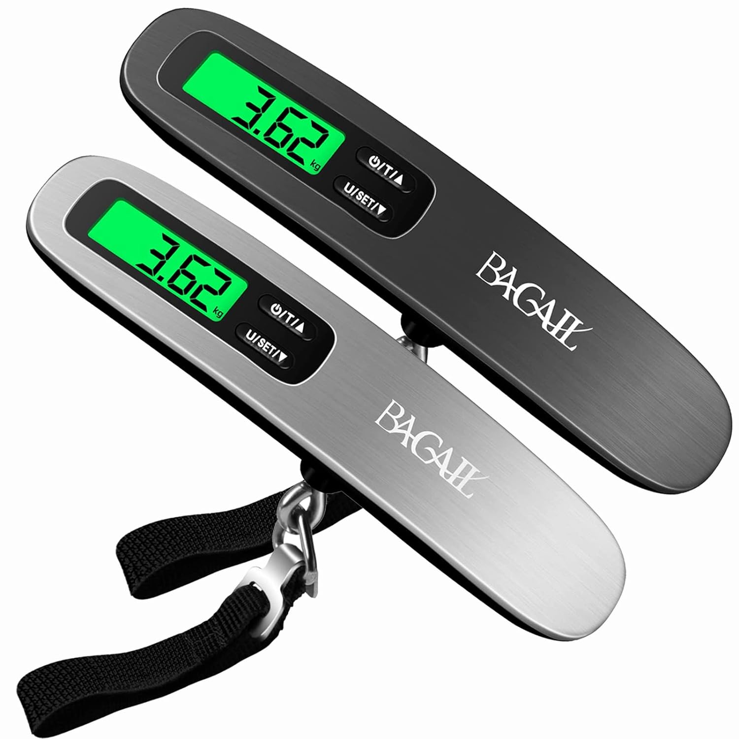 BAGAIL Digital Luggage Scale 2 Set, Hanging Baggage Scale with Backlit LCD Displ...