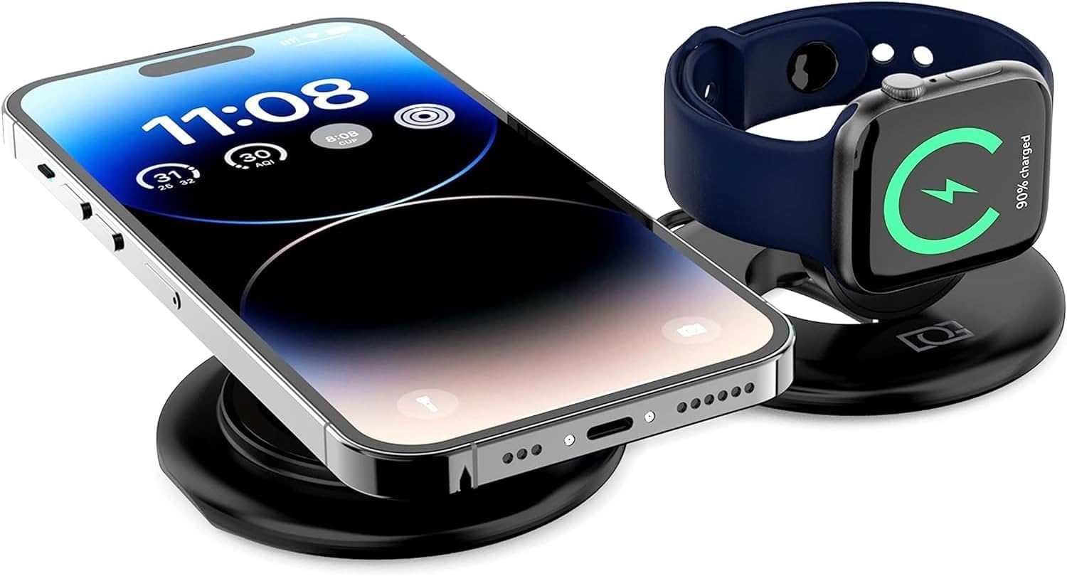 Wireless Charger, OneCut for Magsafe Charger, 2 in 1 Foldable Travel Magnetic Wi...